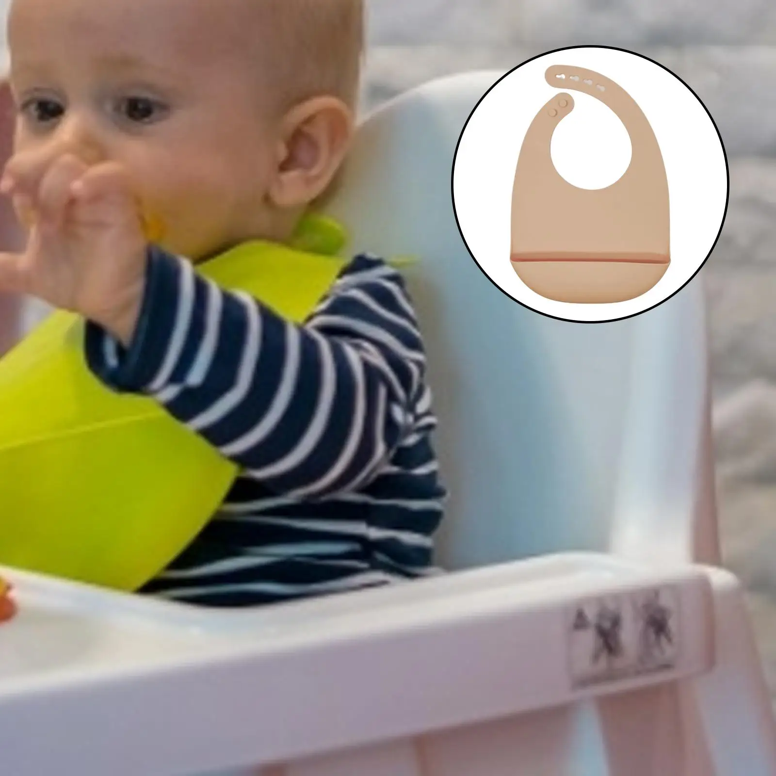 Adjustable Waterproof Silicone Baby Feeding Bib Eating Drinking Apron Cloth Protection for Toddler Wipe Clean Ligthweight