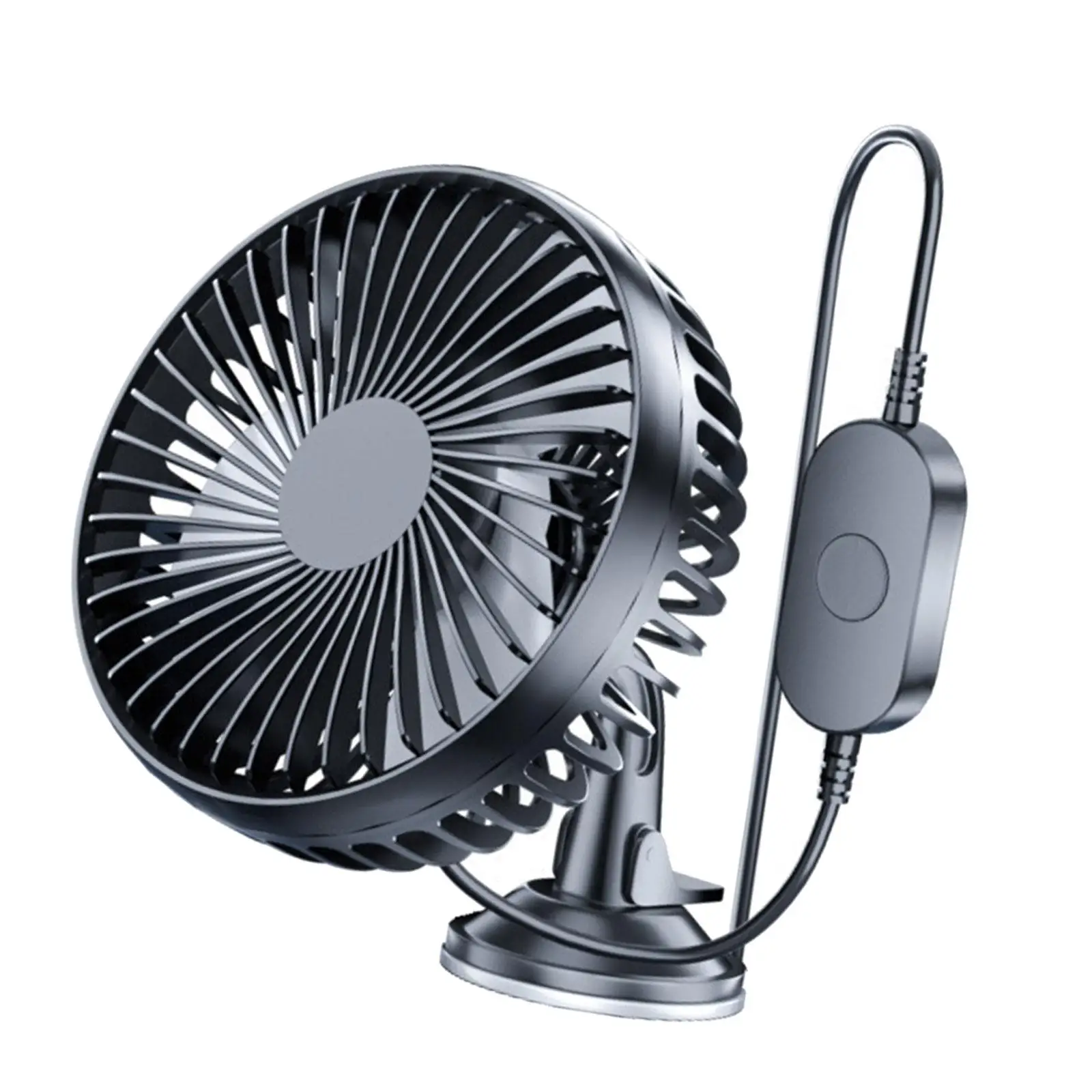 Electric Car Cooling Fan 12V 24V USB for Automobile Office and Home Use Accessories Lightweight Sturdy Tilt Adjustment 3 Speed
