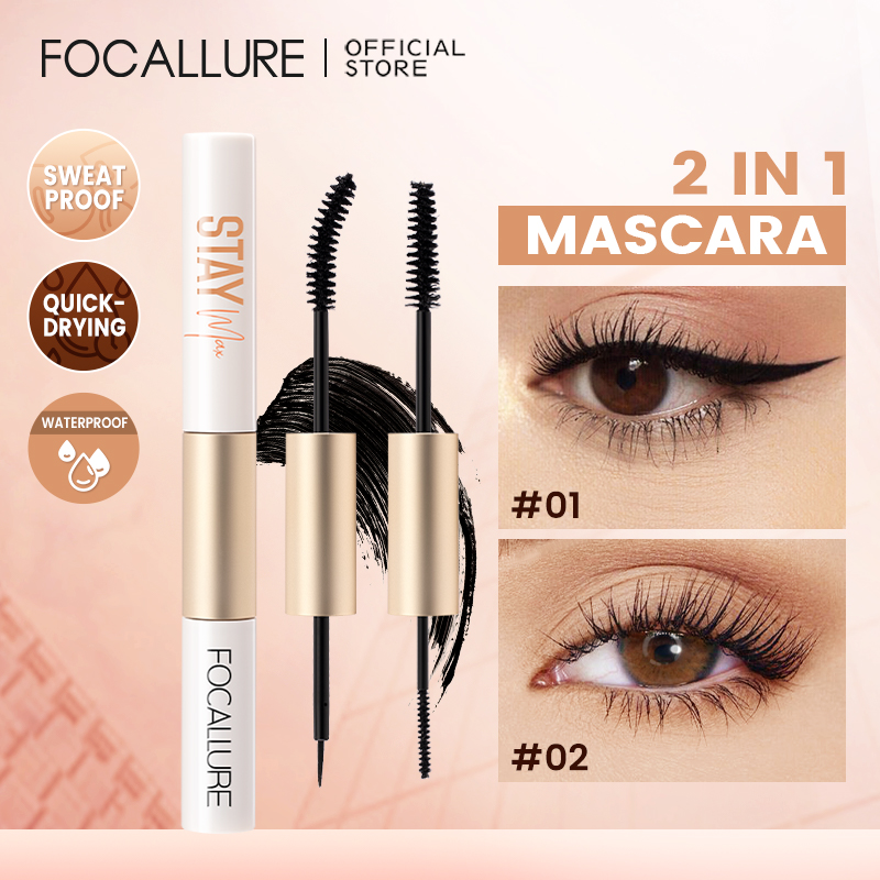 Best of FOCALLURE Waterproof 2 In 1 Black Mascara Eyeliner 3D Fiber Natural Eyelash Growth Enhancer Lengthening Thicker Eye Lash Primer Reviews & Tips