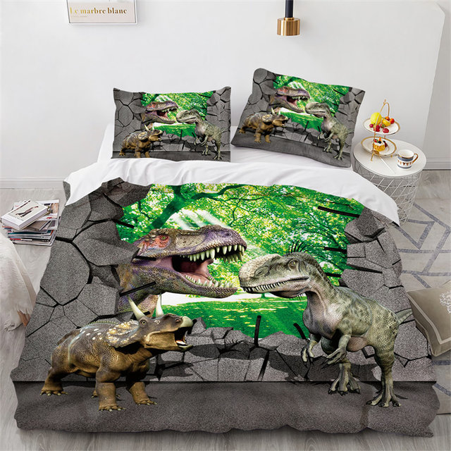 Dinossauro crianças jogo de cama cenário animal moda 3d duvet cover  conjunto consolador roupa gêmeo rainha rei único tamanho dropshipping -  AliExpress