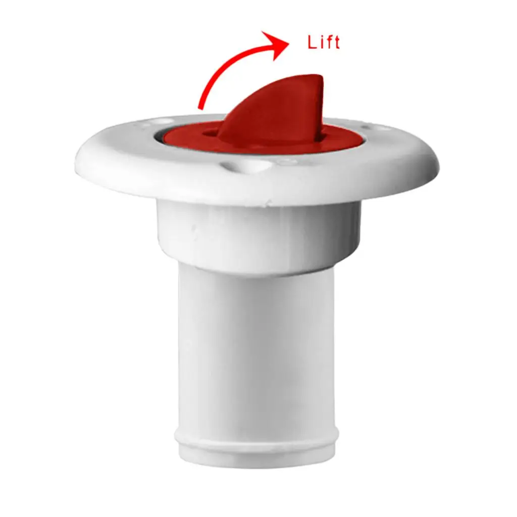 White Nylon Marine Boat Yacht Fuel/Gas/Petrol/Deck Filler for 38mm 1 1/2`` Hose Socket with Red Keyless Cap