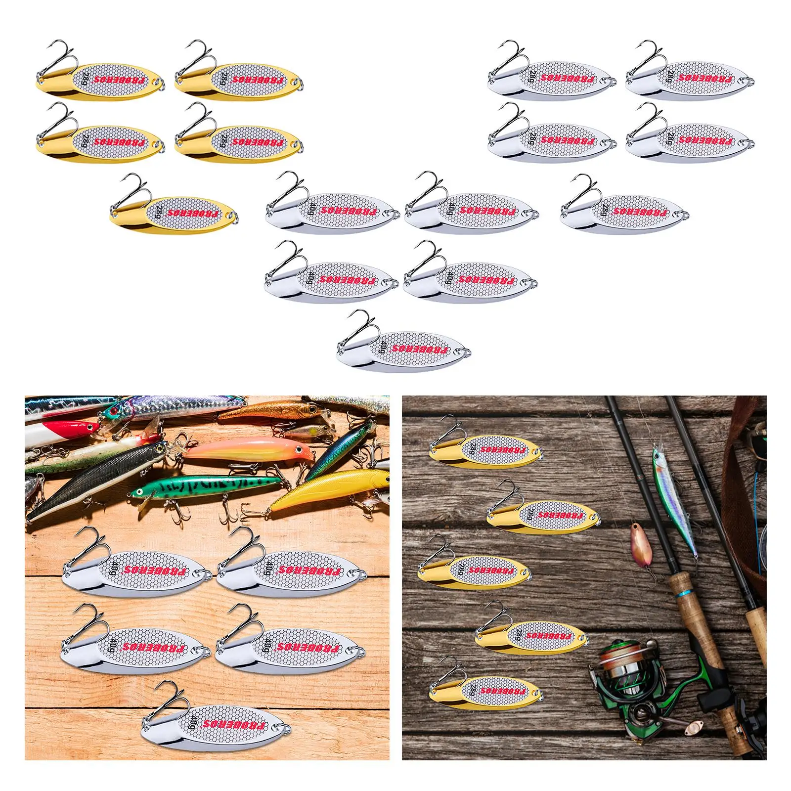 5x Fishing Spoons Hard Metal Fishing Baits for Huge Distance Cast Saltwater