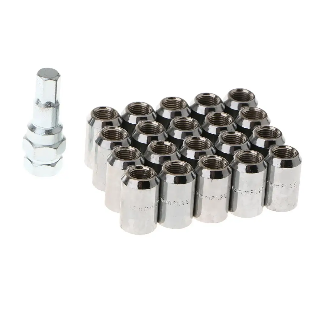 20 Pieces Wheel Rim Racing Lug Nuts 31mm with Lock M12X1.25mm