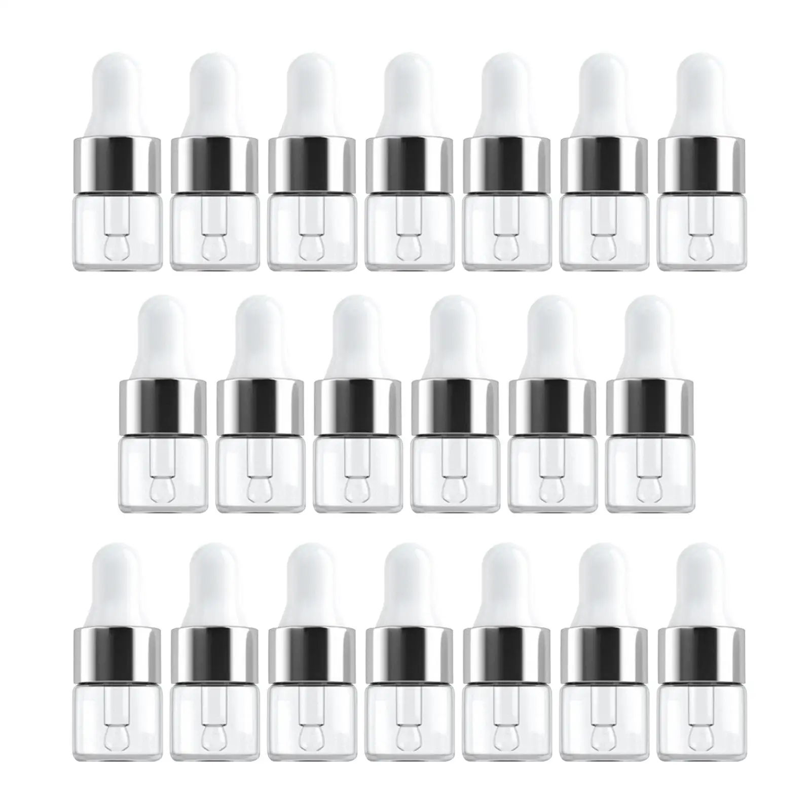 20x Empty Essential Oil Bottle Refillable Oil Containers Lightweight Glass Bottle Dropper Bottles for Travel Home Office Massage