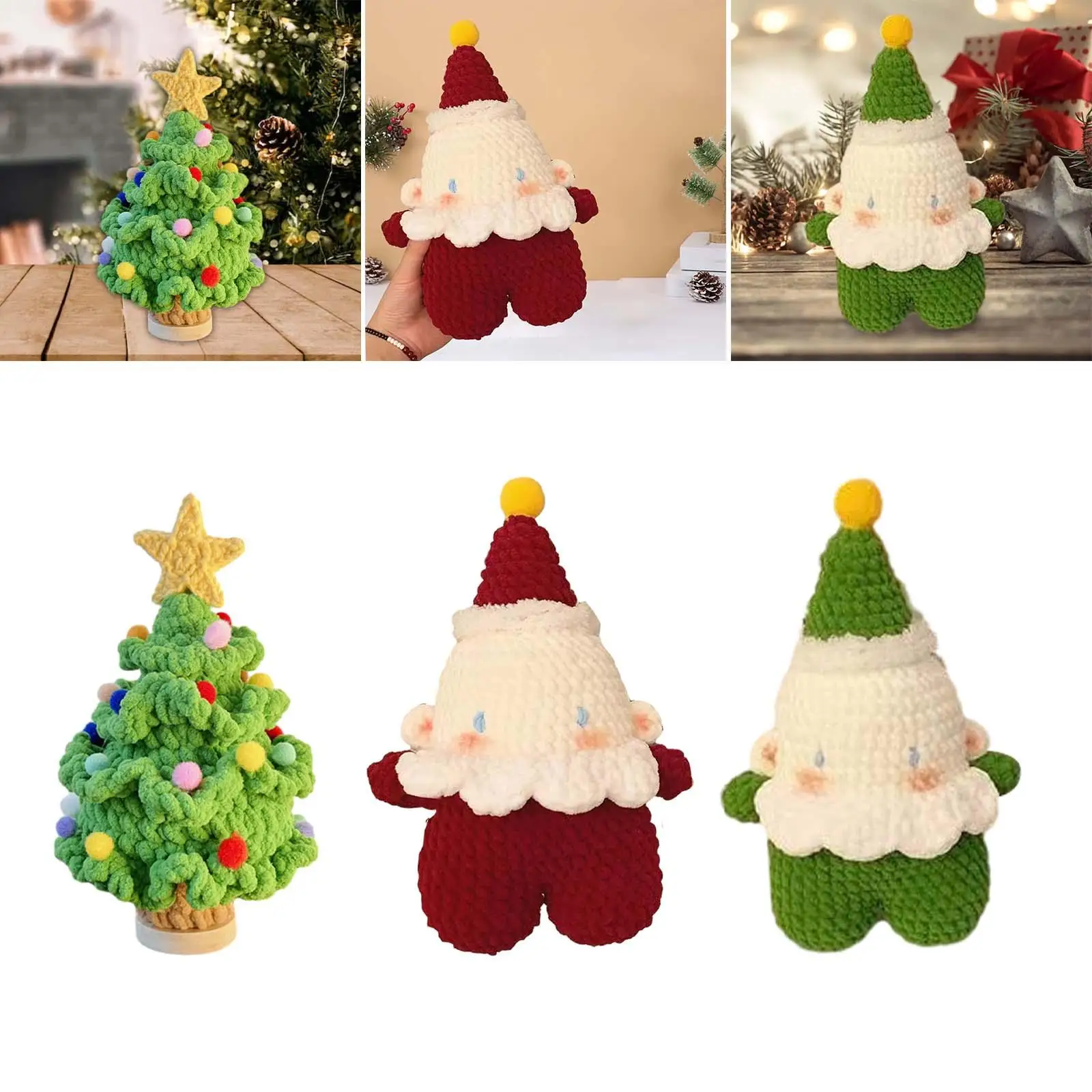 Christmas Crochet Set DIY Beginners Handmade Christmas Ornament to Crochet