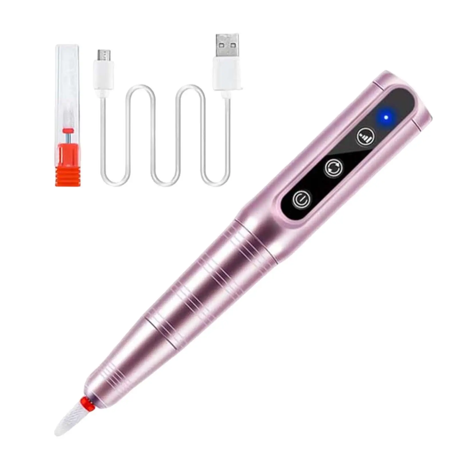 Professional Nail Filer Kit Nail Tools Rechargeable Cordless USB Electric Nail Drill Machine for Removing Acrylic Gel Nails