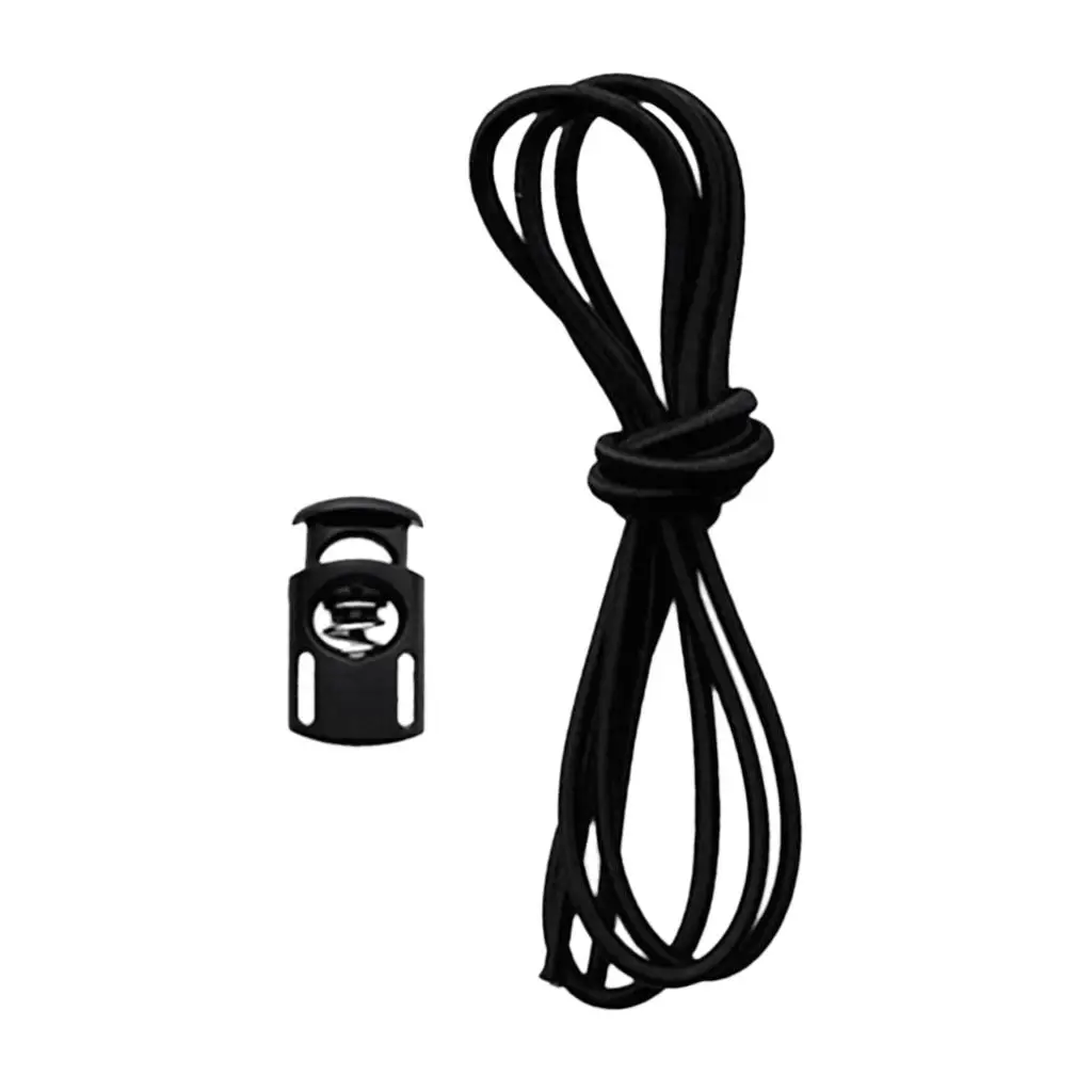 2x Elastic Safety s Strap Spare Part with Lock Button - Black