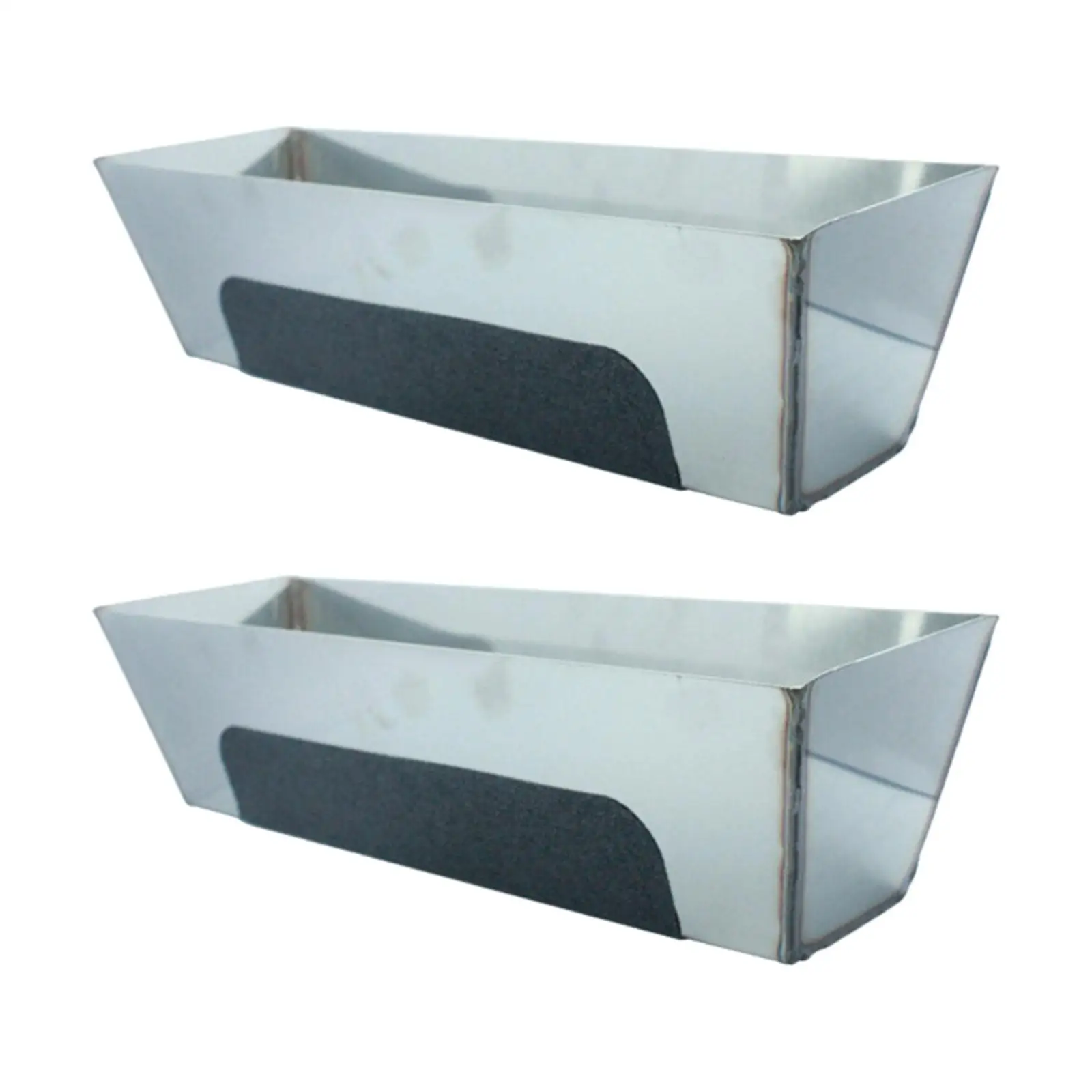 Stainless Steel Mud Pan with Reinforced Band Sturdy Fittings Lightweight Rustproof Anti Slip Metal Plastering Plasterers