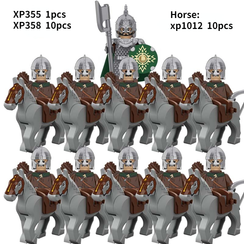 KT1046 SET 10 Stück/Koruit Mittelalterliche Ritter Rohan Uruk-hai Elfen Gondor Krieger Zwerg Bausteine Spielzeug – Detail 2