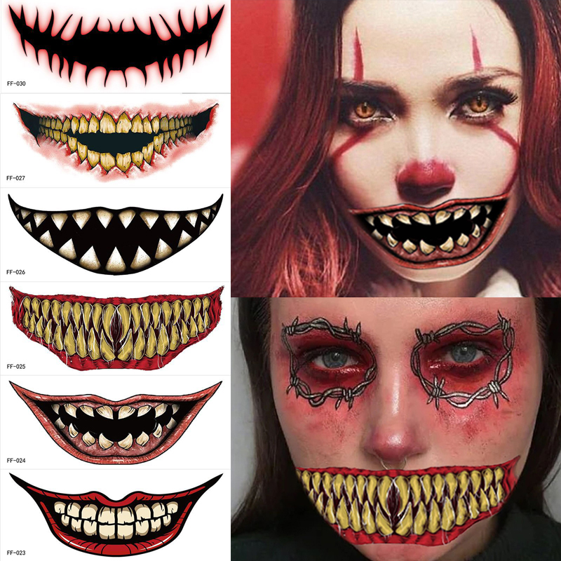 Best of Face Festival Tattoo Stickers Halloween Temporary Waterproof Costume Party Festival Stickers Makeup Body Arm Tattoo Decoration Reviews & Tips