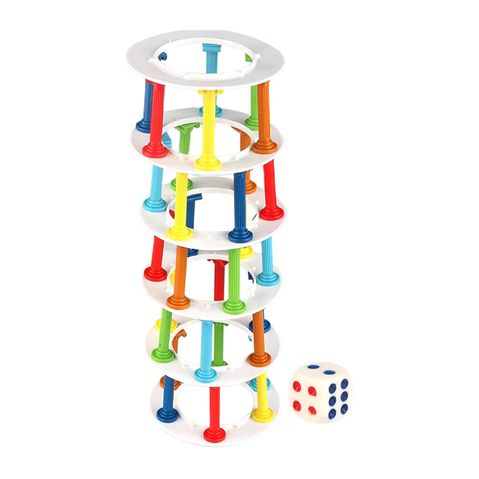 Tumble Tower Game Classic Games with Dice Fine Motor Skill Game Stacking Tumble Tower for Travel Indoor Boys Girls