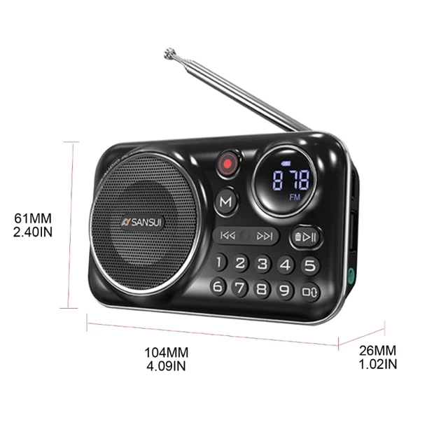 Mini Radio FM para ancianos, altavoces inalámbricos con Bluetooth para  exteriores, Walkman MP3, sonido Hi-fi, calidad de reloj LED, pantalla de  letras, nuevo - AliExpress