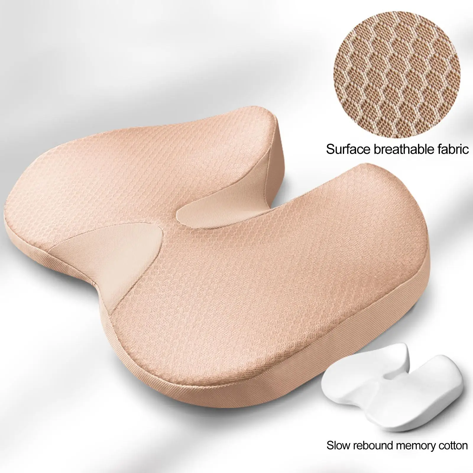 Breathable Chair Seat Cushion Non Slip Orthopedic Cusion Seat Pad Removeable Cover Car Seat Cushion Comfort for Travel Driving