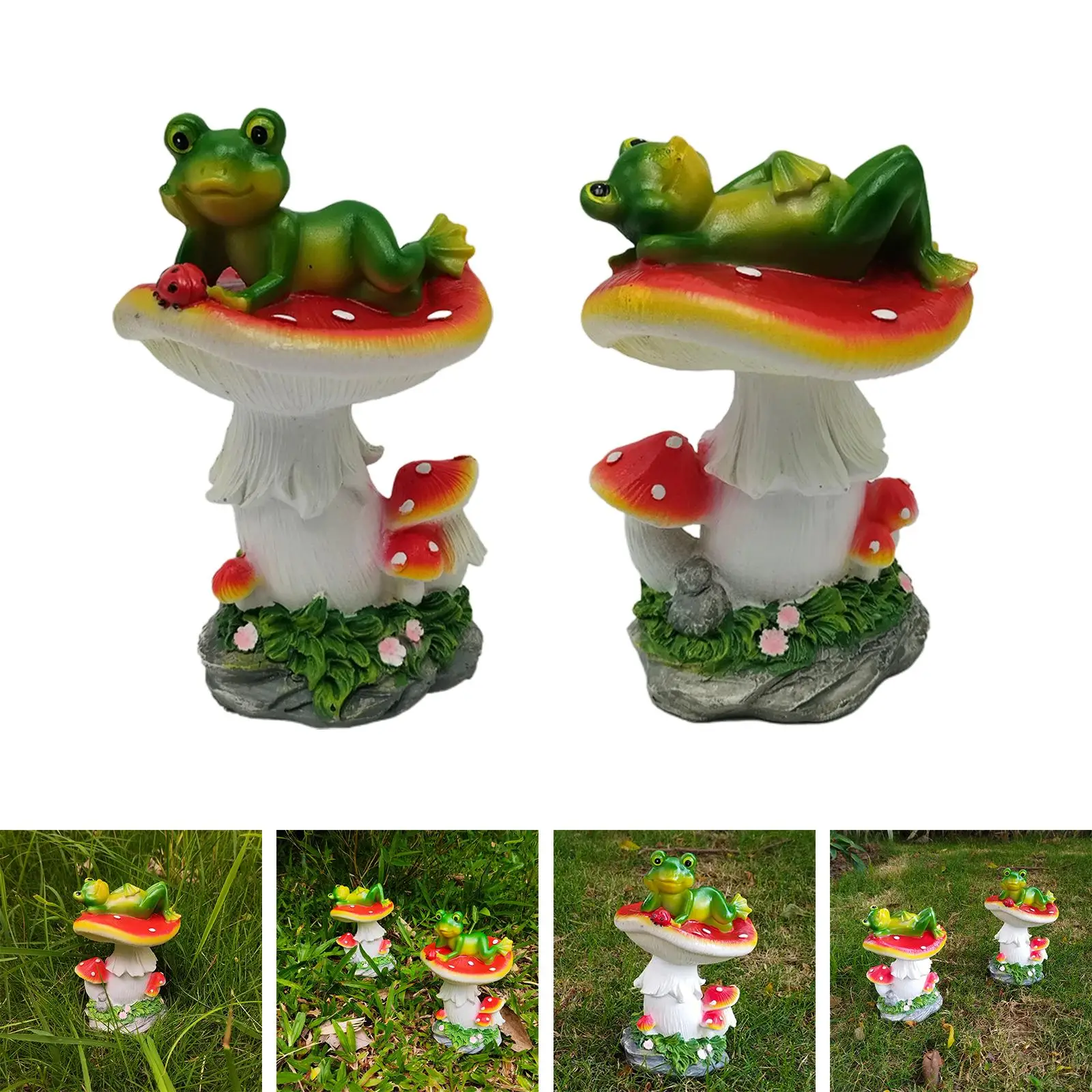 Adorable Frogs Sculpture Novelty Collectibles Frog Statues Frog Laying on for Shelf Home Accent Outside Porch Yard