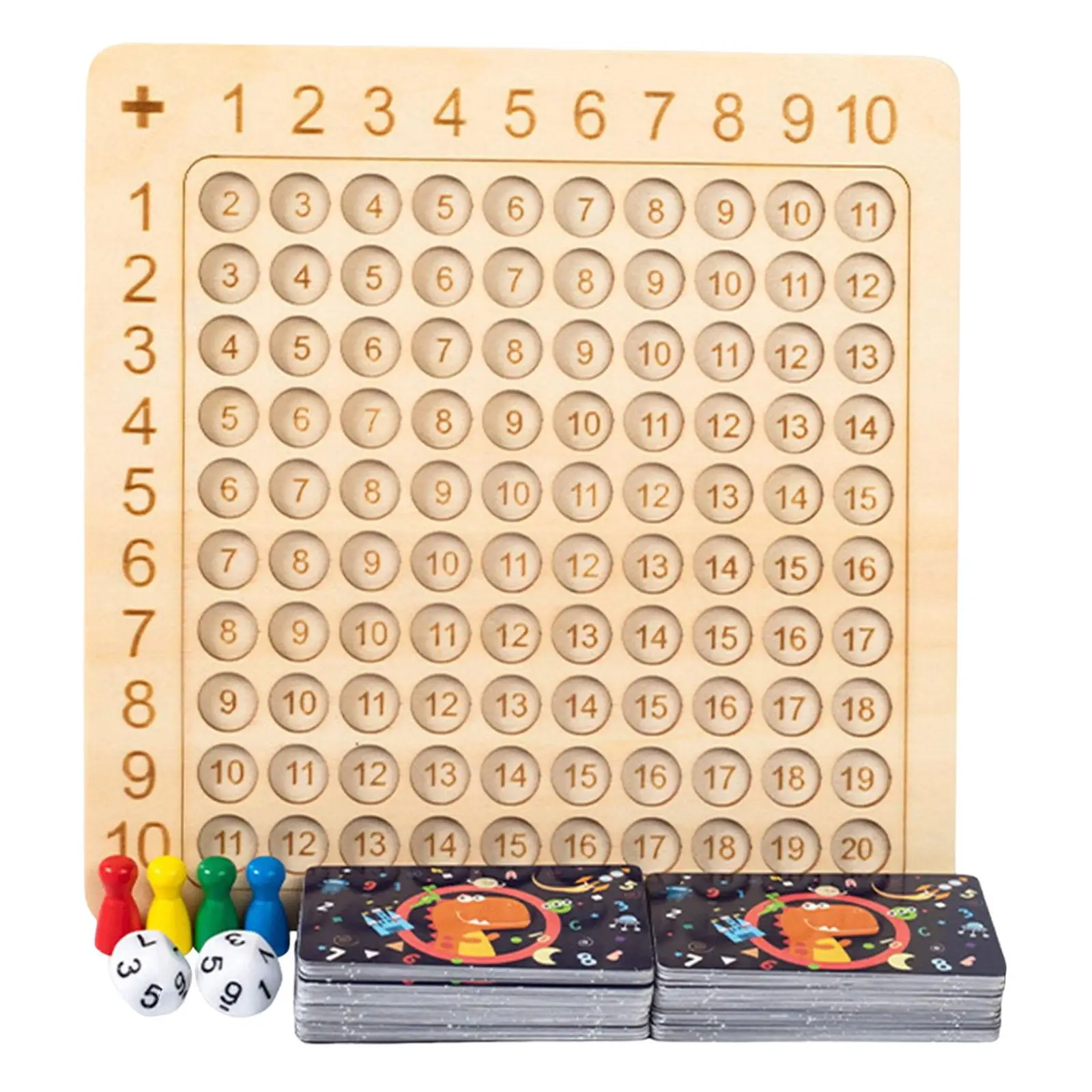 Wooden Addition Table Addition Times Table Counting Toy Mathematics for Christmas