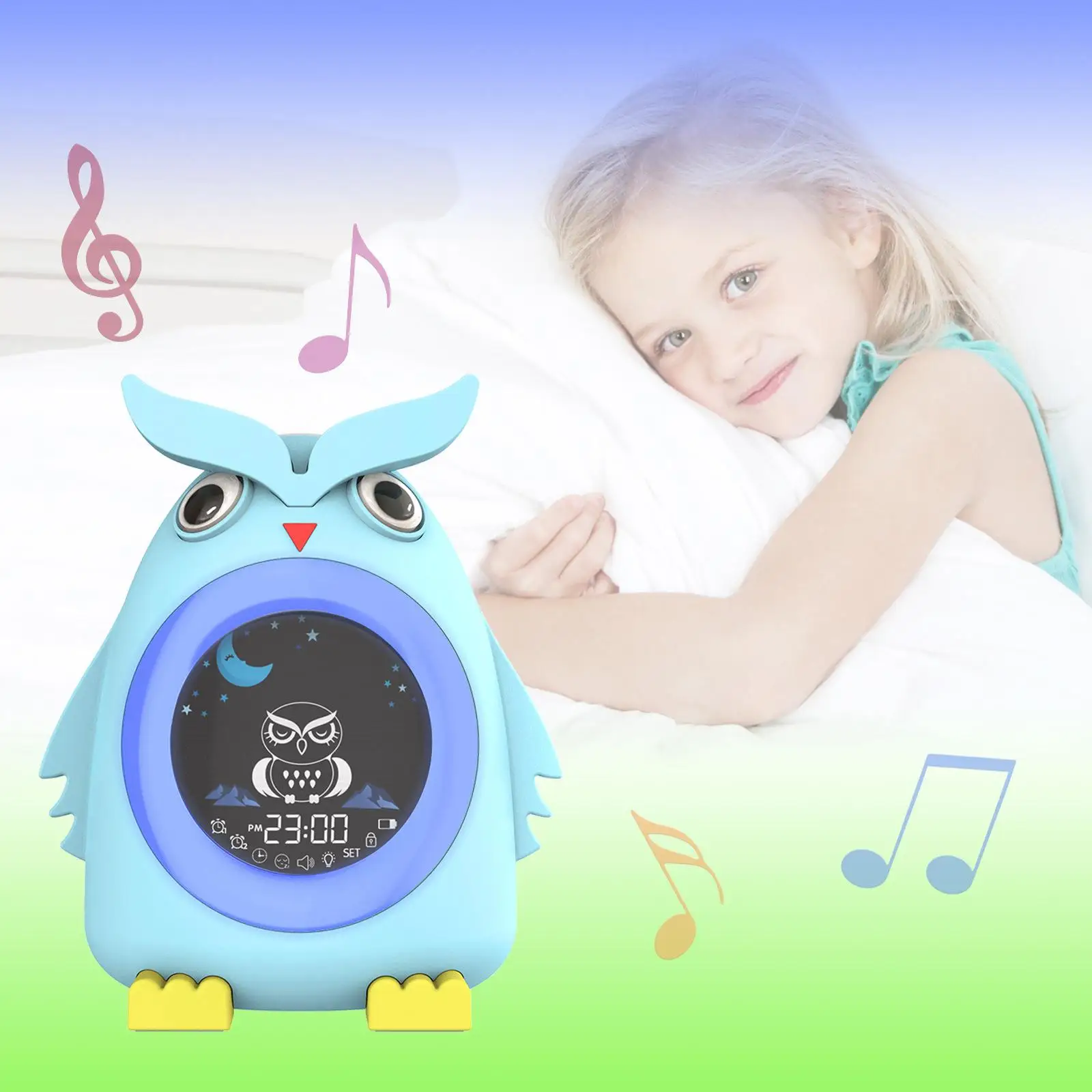 Digital Alarm Clock for Kids Bedroom USB Charging Sleep Training Clock Wake up Bedside Clock