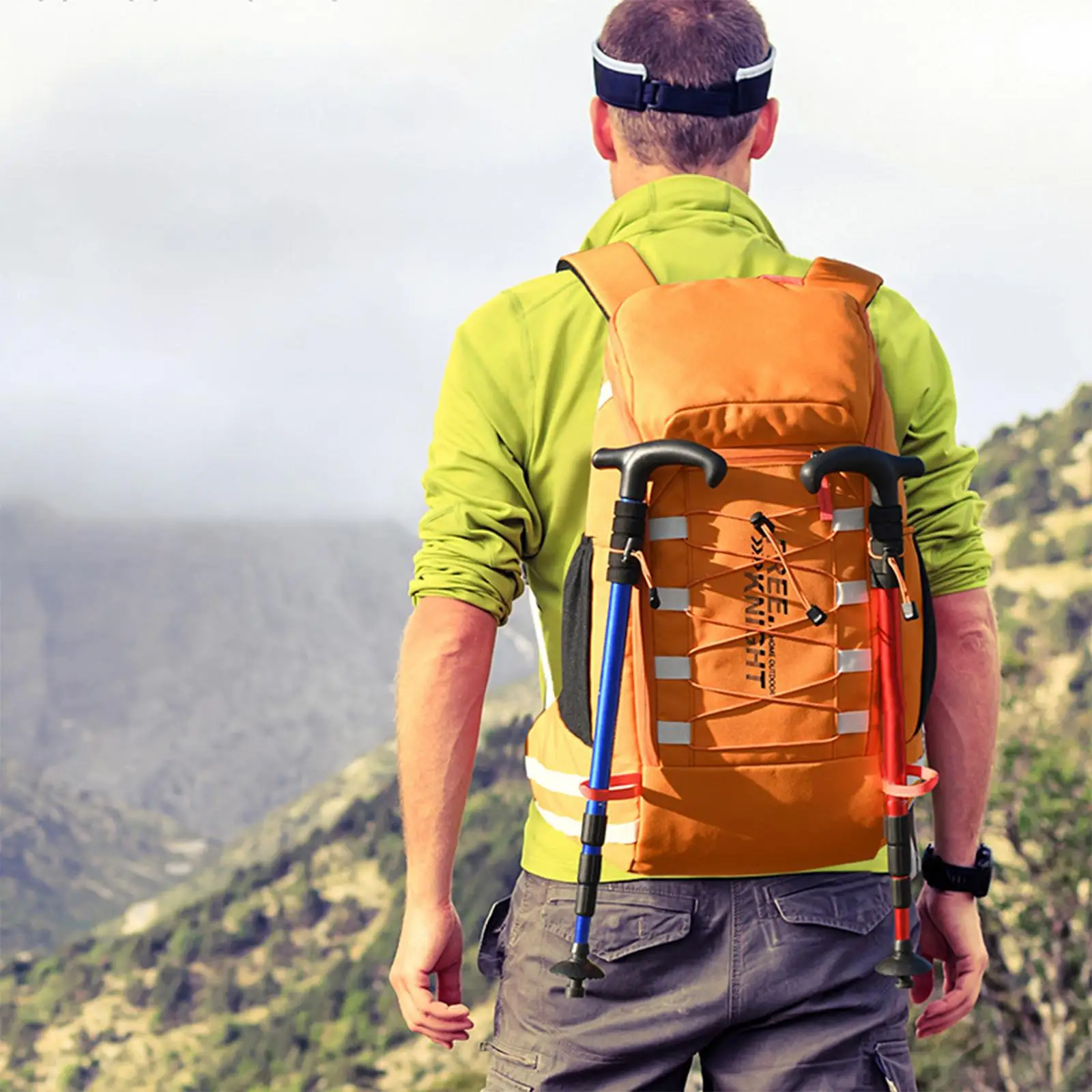 40L Hiking Backpack Waterproof Large Capacity Large Lightweight Rucksack Bag Bagpack for Running Camping Climbing Bike Women