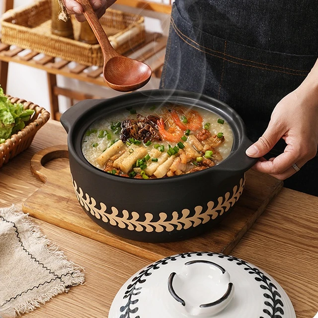 Ceramic Casserole Japanese Black Round 0.5-3L Multiple Size Cooking Pot Pan  Household Kitchen Supplies Saucepan Cookware - AliExpress