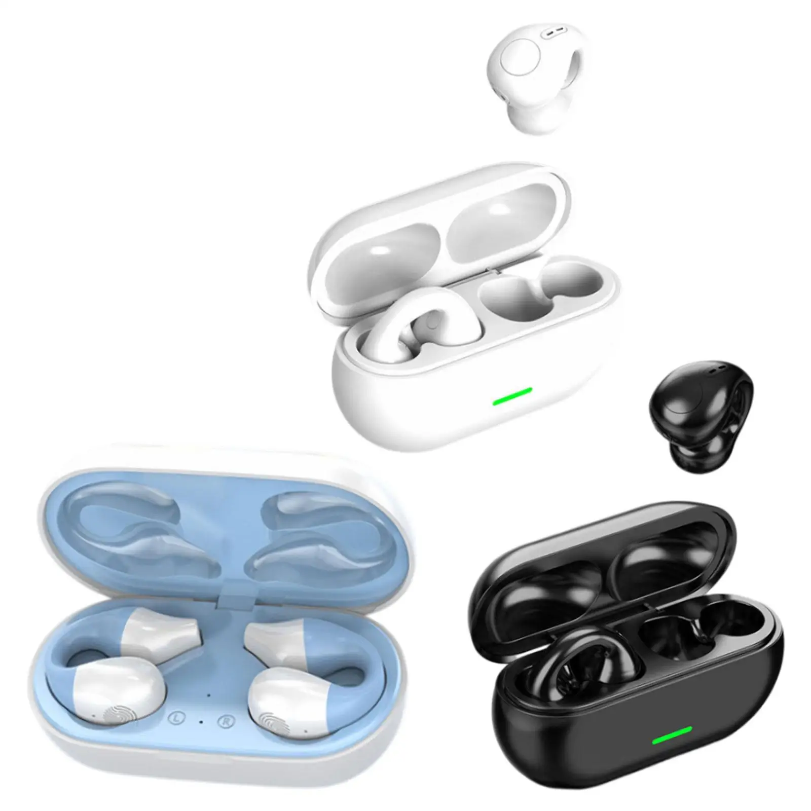 Air Conduction Headphones Touch Control HiFi Stereo Noise Reduction Low Latency Earpiece for Games Running Gym Sports