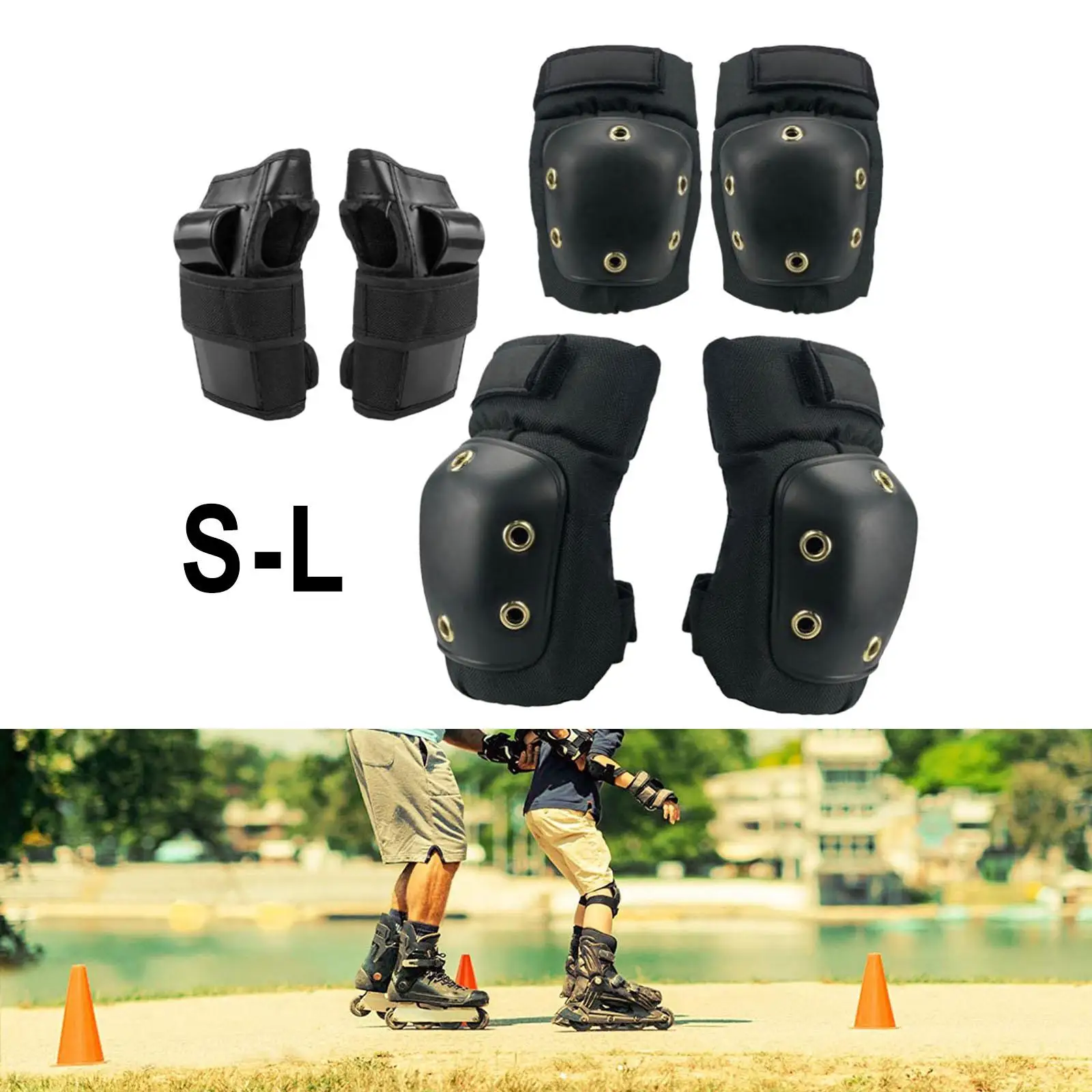 Kids Child Teens Outdoor Sports Protective Gear Knee Elbow Pad Riding Wrist