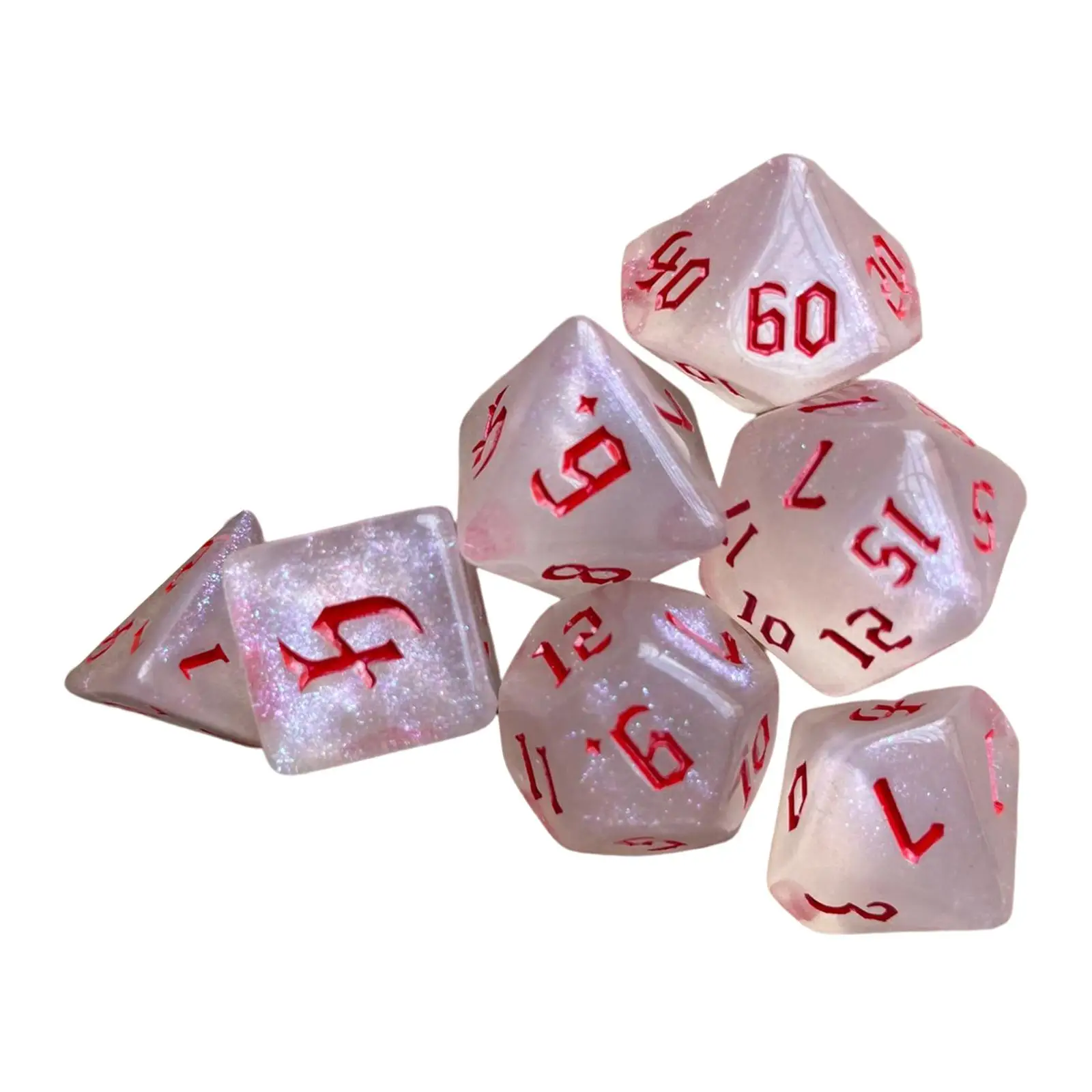 Polyhedral 7 Piece Gambling Dice for Parties Table Games Tabletop Games