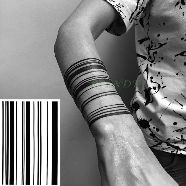 Best of Waterproof Temporary Tattoo Sticker Stripe Bar Code Streak Line Fake Tatto Flash Tatoo Totem Back Leg Abdomen Arm For Men Women Reviews & Tips