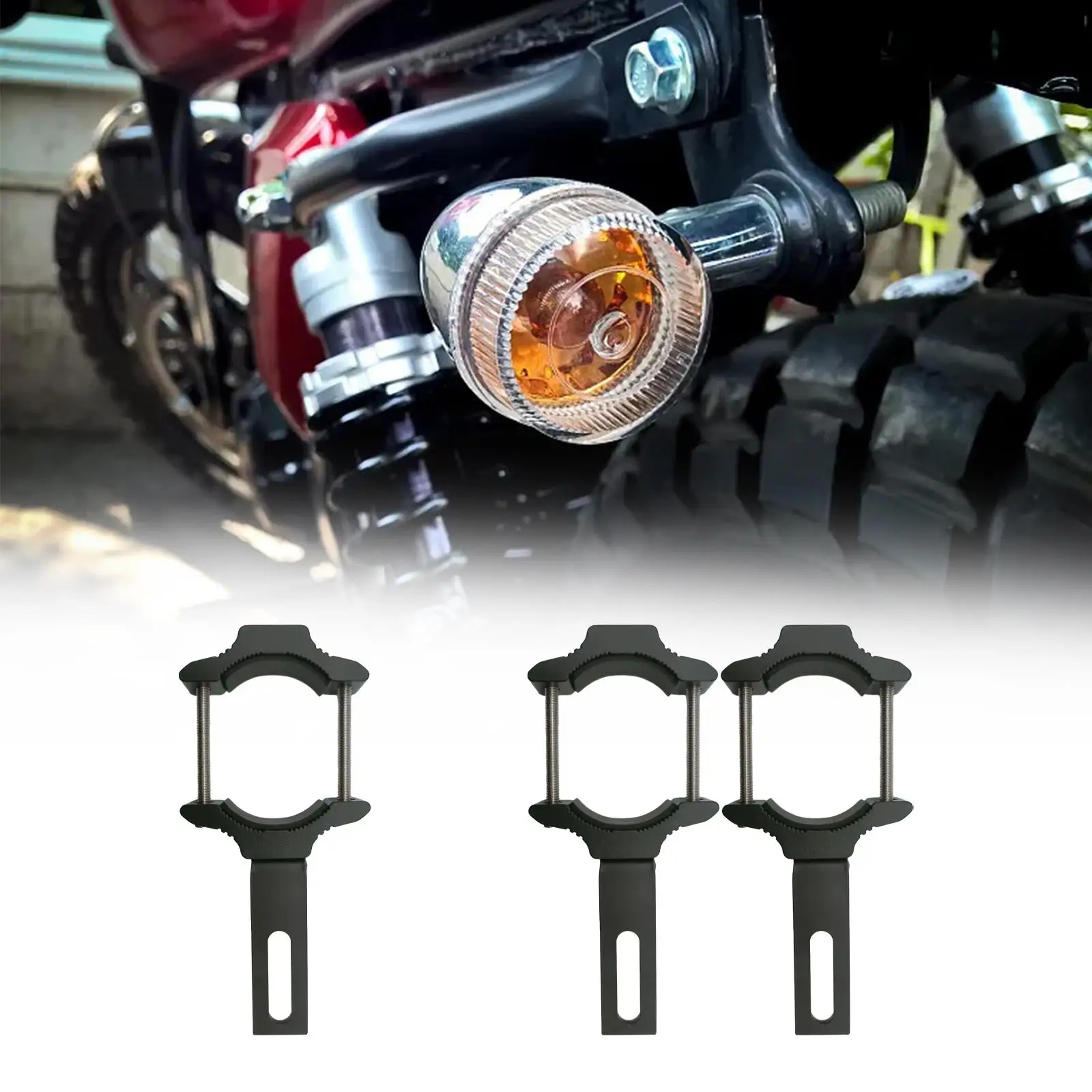 Motorcycle Driving Light Mount Bracket Extention 25-52mm Accessories Black