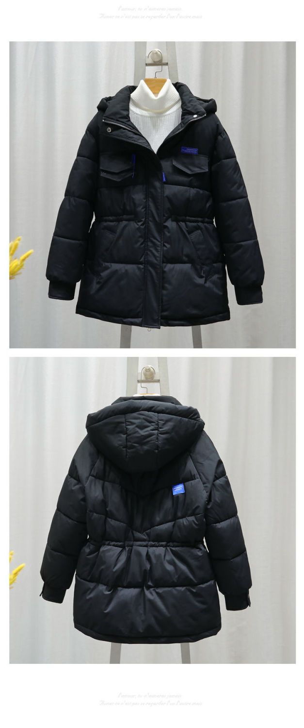 2026 New Women Down Cotton Coat Winter Jacket Female Mid Length Version Loose Outwear Thick Warm Parkas Hooded Outcoat