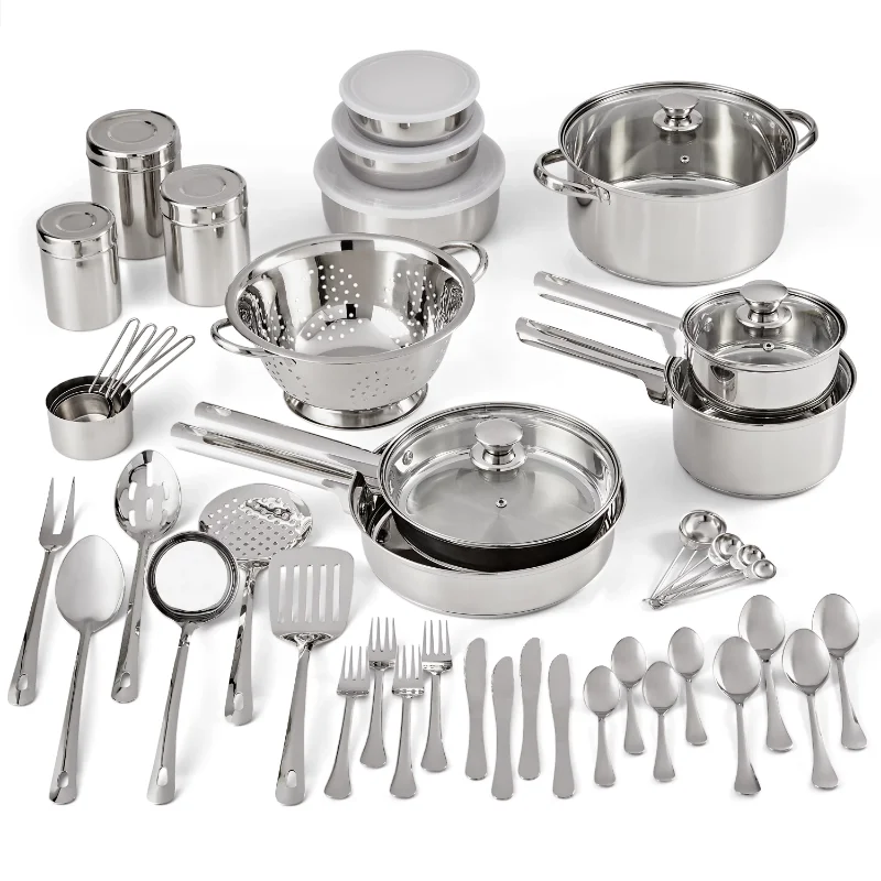 Mainstays 52PCS Stainless Steel Kitchen Combo Cookware Set