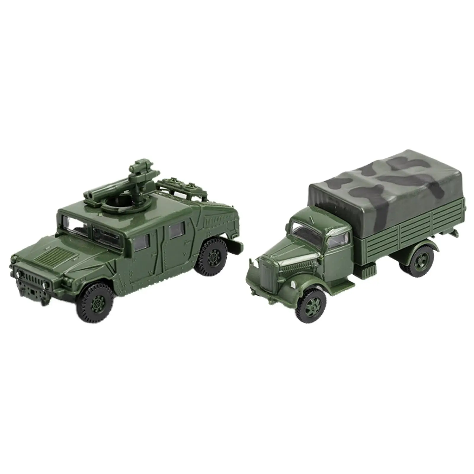 2 Pieces 1:72 Assemble American Humvee Kits Architecture Model for Tabletop