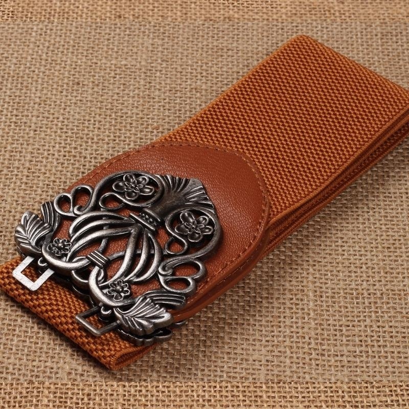 Palast Vintage Metall geschnitzt breiten Gürtel neue Mode accessoires Legierung Blume Vintage Leder Gürtel Gürtel bänder für Frauen – Detail 4