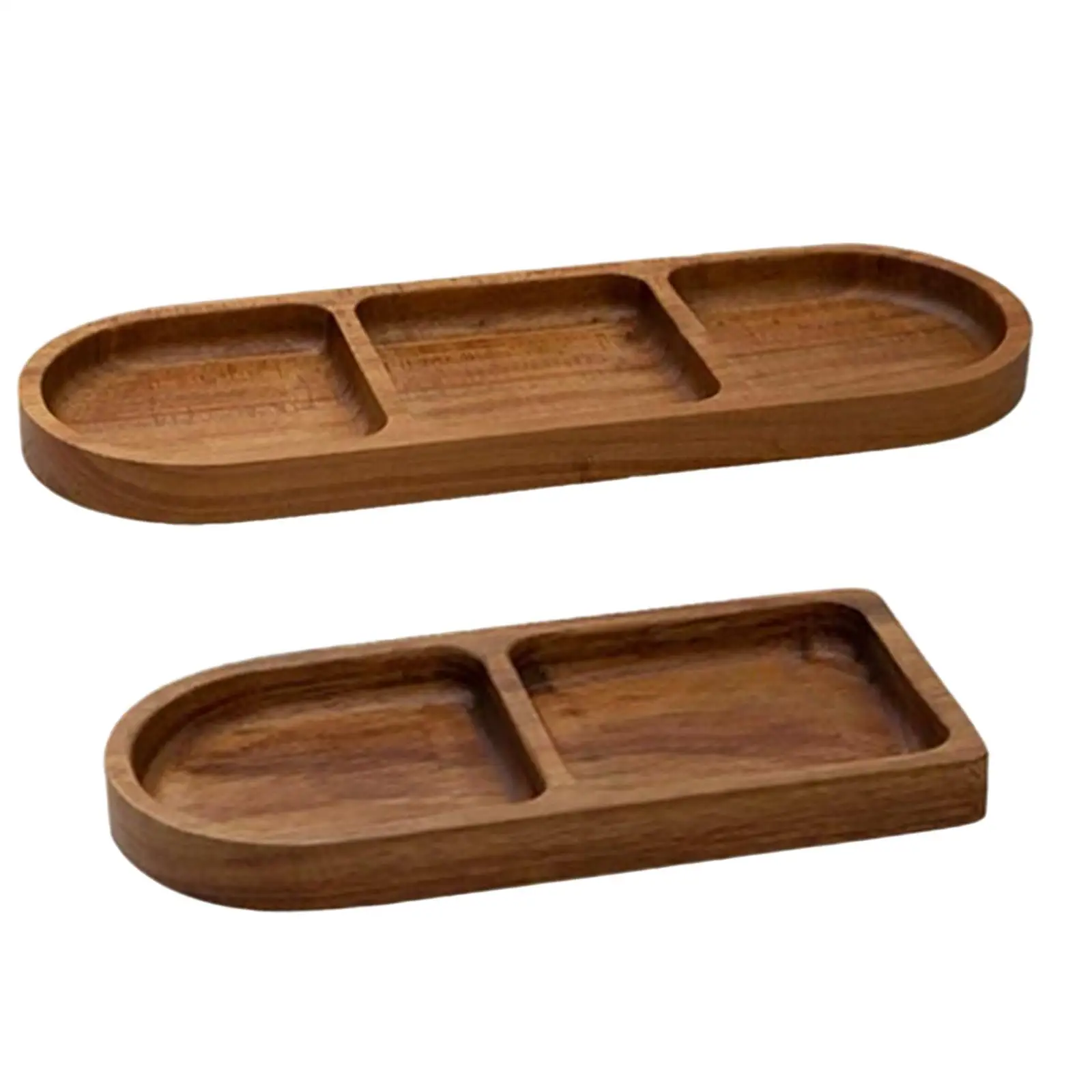 Compartmentalized Tray Kitchen Accessory Retro Style ,Tableware Serving Dish Wooden for Bread ,Grilling Salad Breakfast Home