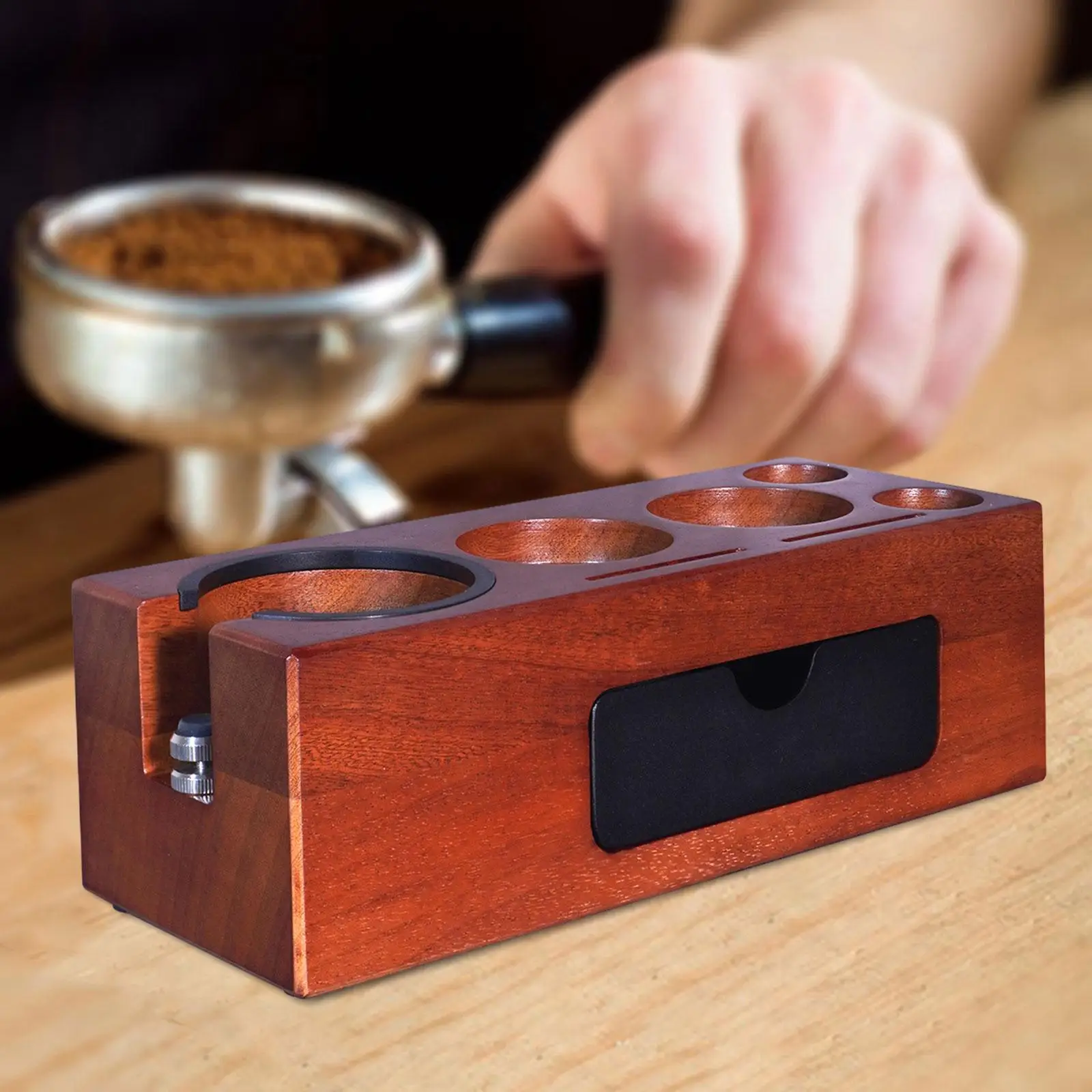 Wood Coffee Filter Tamper Holder Espresso Accessories Espresso Tamper Mat Stand for Cafe Bar Shop Espresso Machine Tools