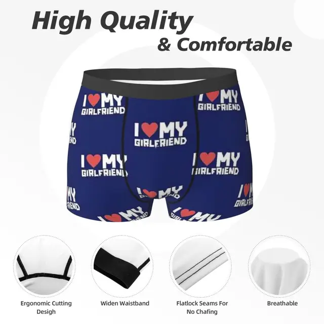 Boxer Underpants Shorts I Love My Girlfriend Panties Men