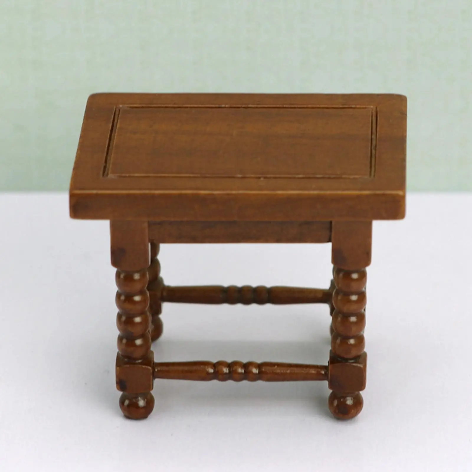 Simulated 1:12 Scale Doll House End Table Wooden Life Scene Scenery Elegant