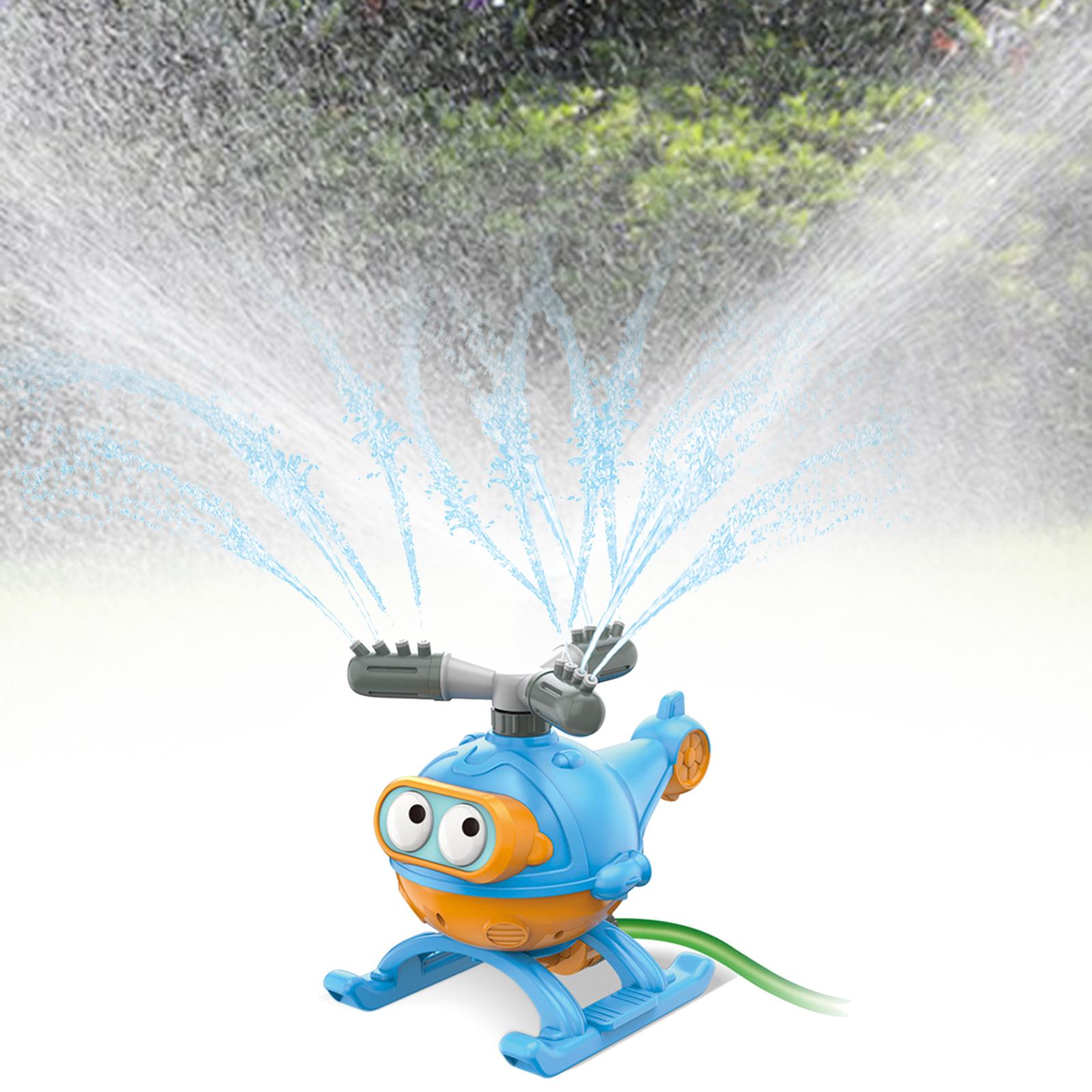 Outdoor Water Sprinkler Helicopter Shaped with 12 Nozzles Automatic Rotating Arms Sprinklers for Holiday Boys Girls Kids Beach