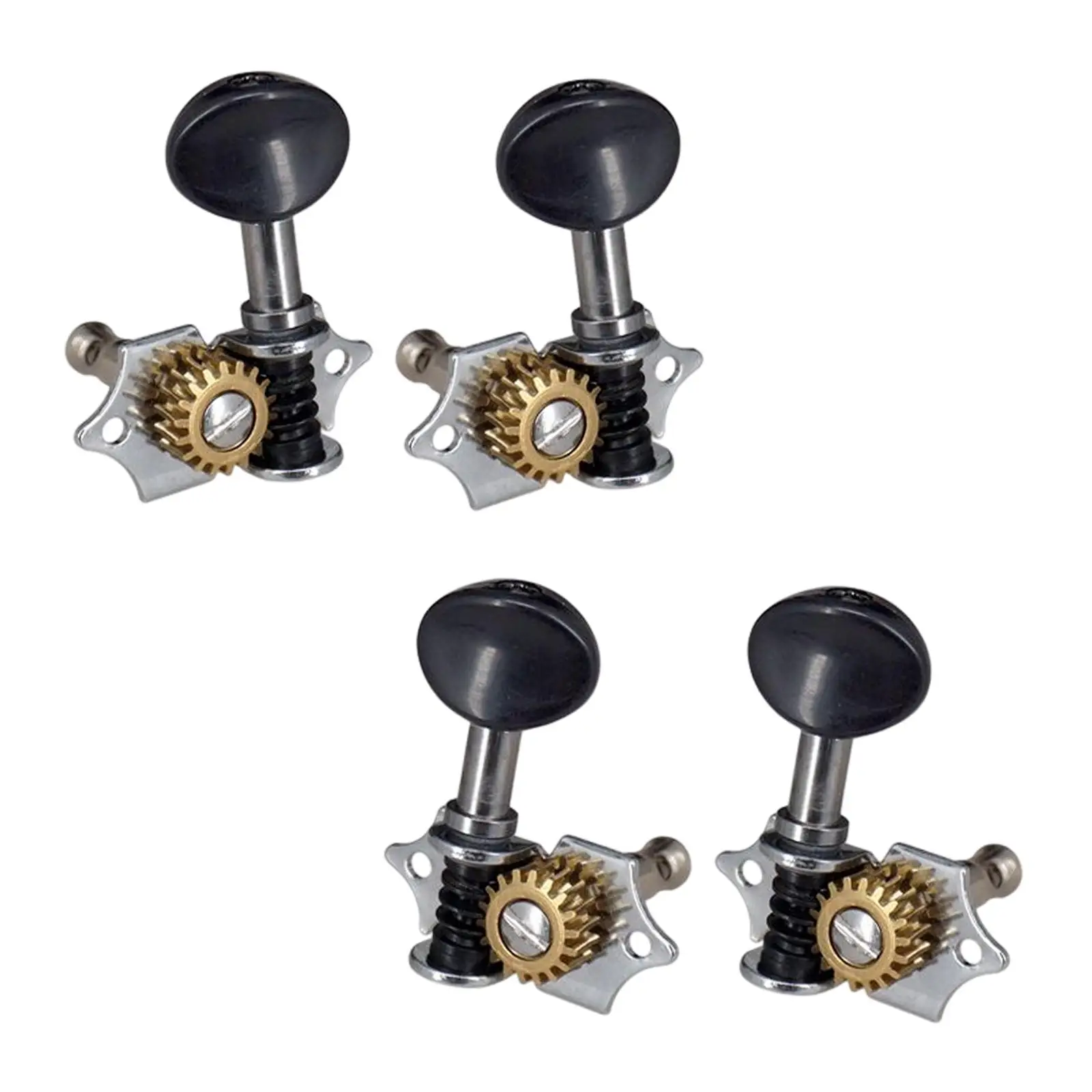 4 Pieces 1:18 Ukulele Tuning Pegs Ukulele DIY Parts Replaces Concave Button Instrument Supplies Steel Ukelele String