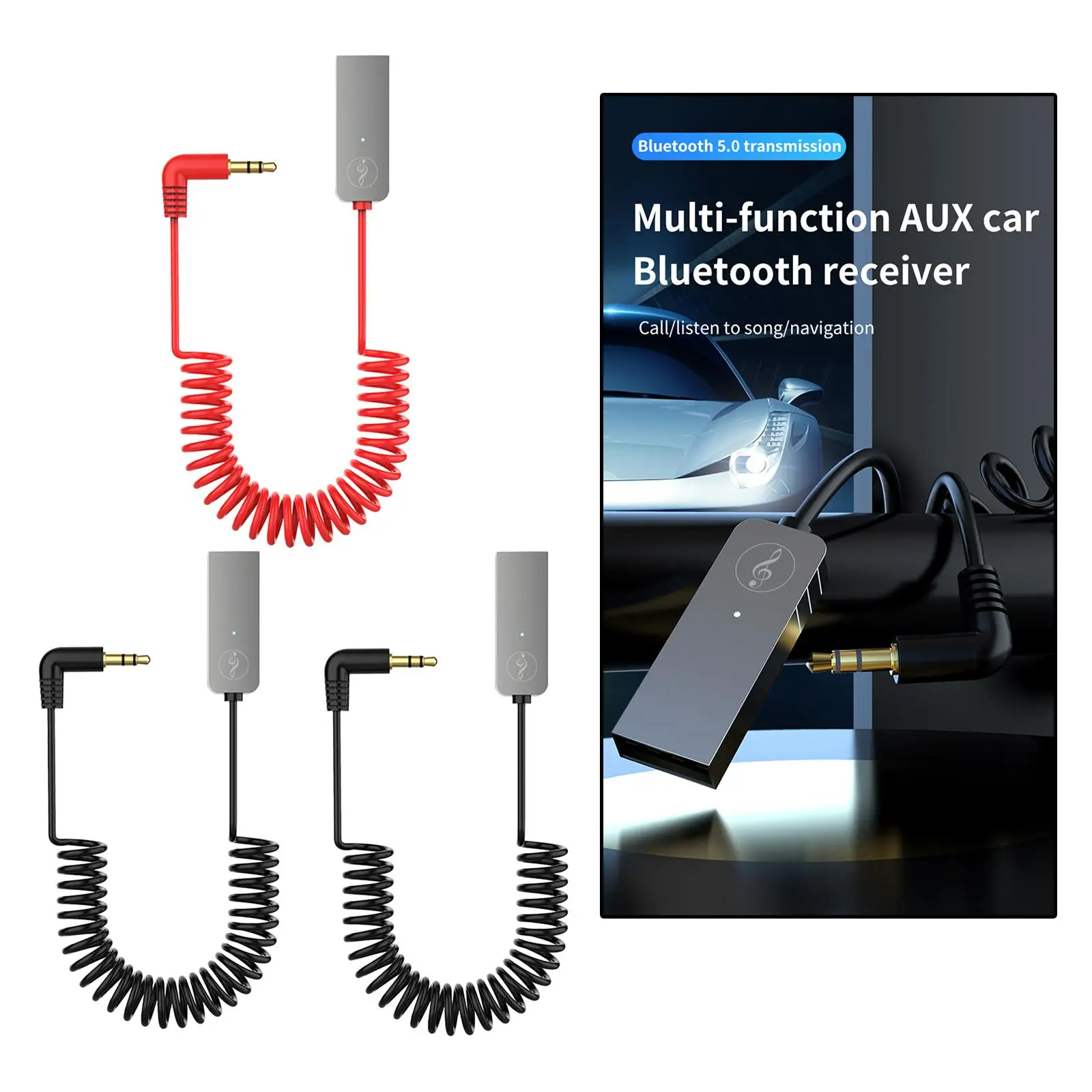 Portable Car USB AUX Receiver Adapter, 3.5mm Jack Audio Receiver Speaker