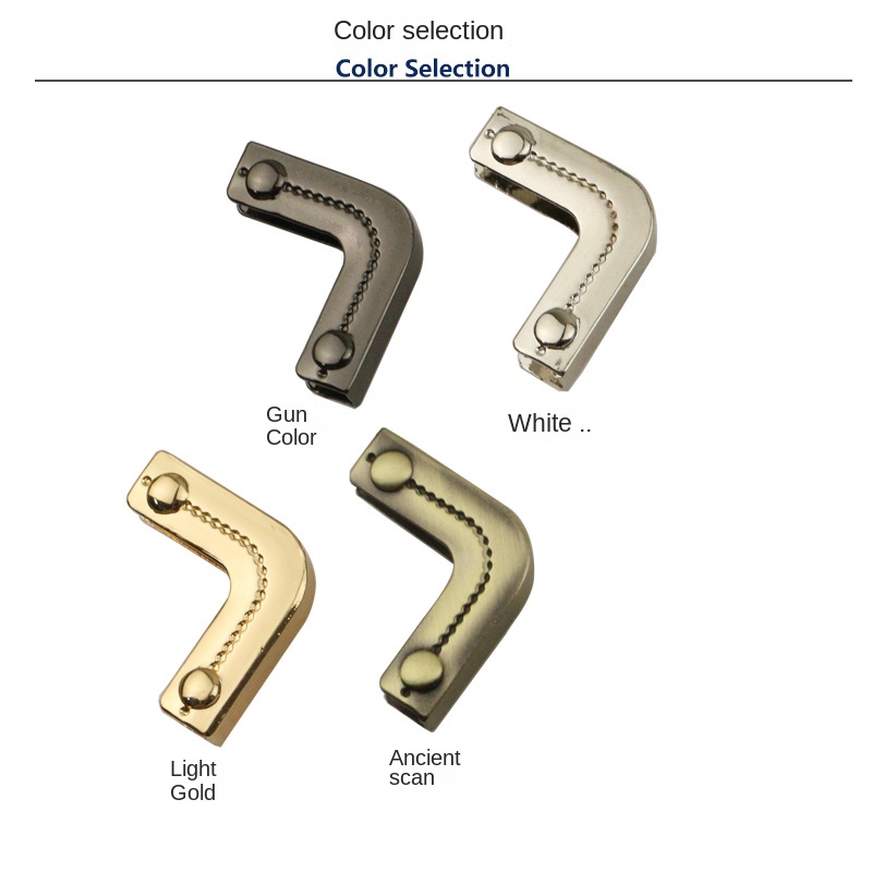 Description Picture 4 of item24x33mm Bag Corner Handbags Strap Cover Clasp Protector Corners Decor End Clips DIY Edge Banding Hardware Accessories