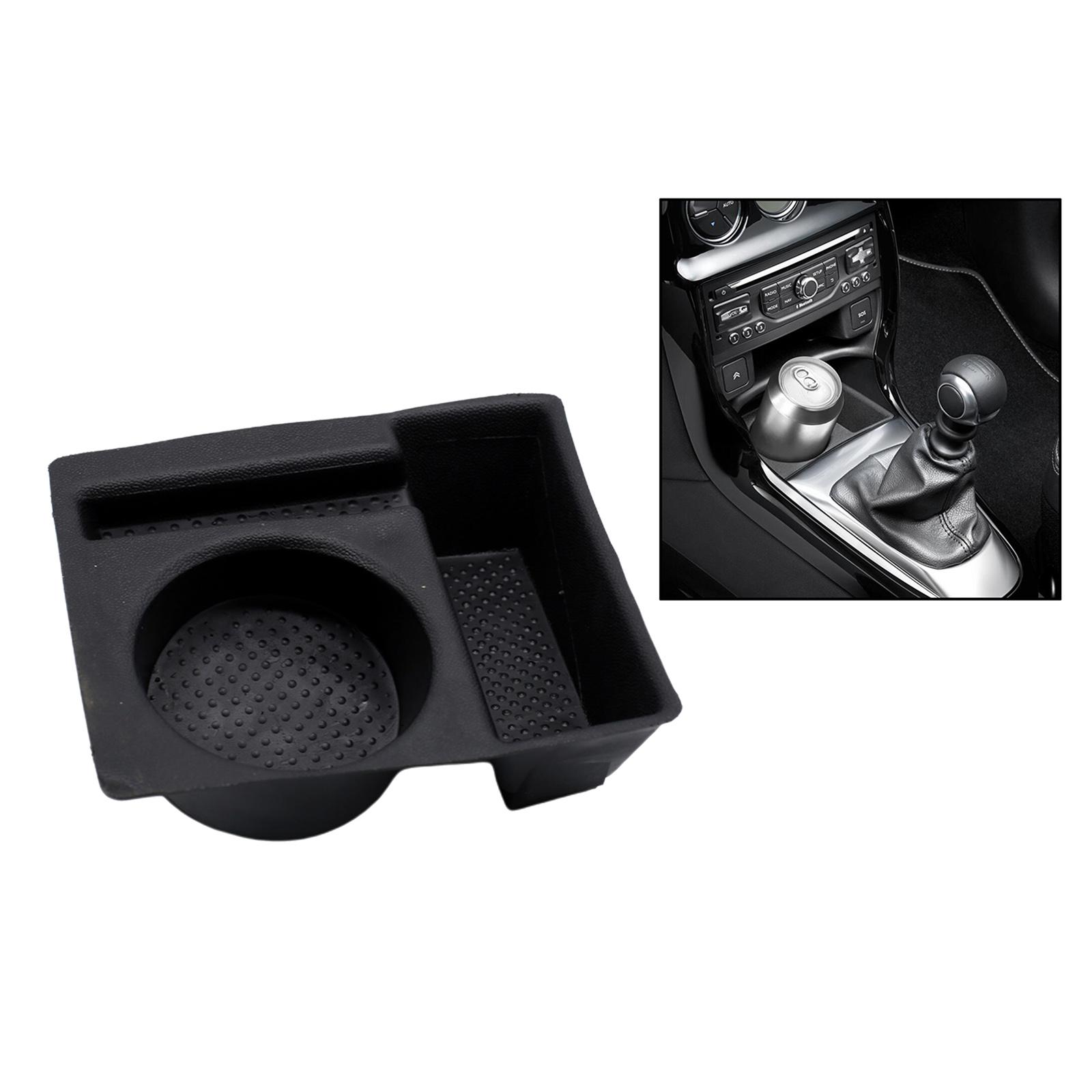 Multifunctional 9425E4 00244872 Cup Holder Tray Ashtray Organizer Replacement Fit for Citroen DS3 Beverage Insert Black