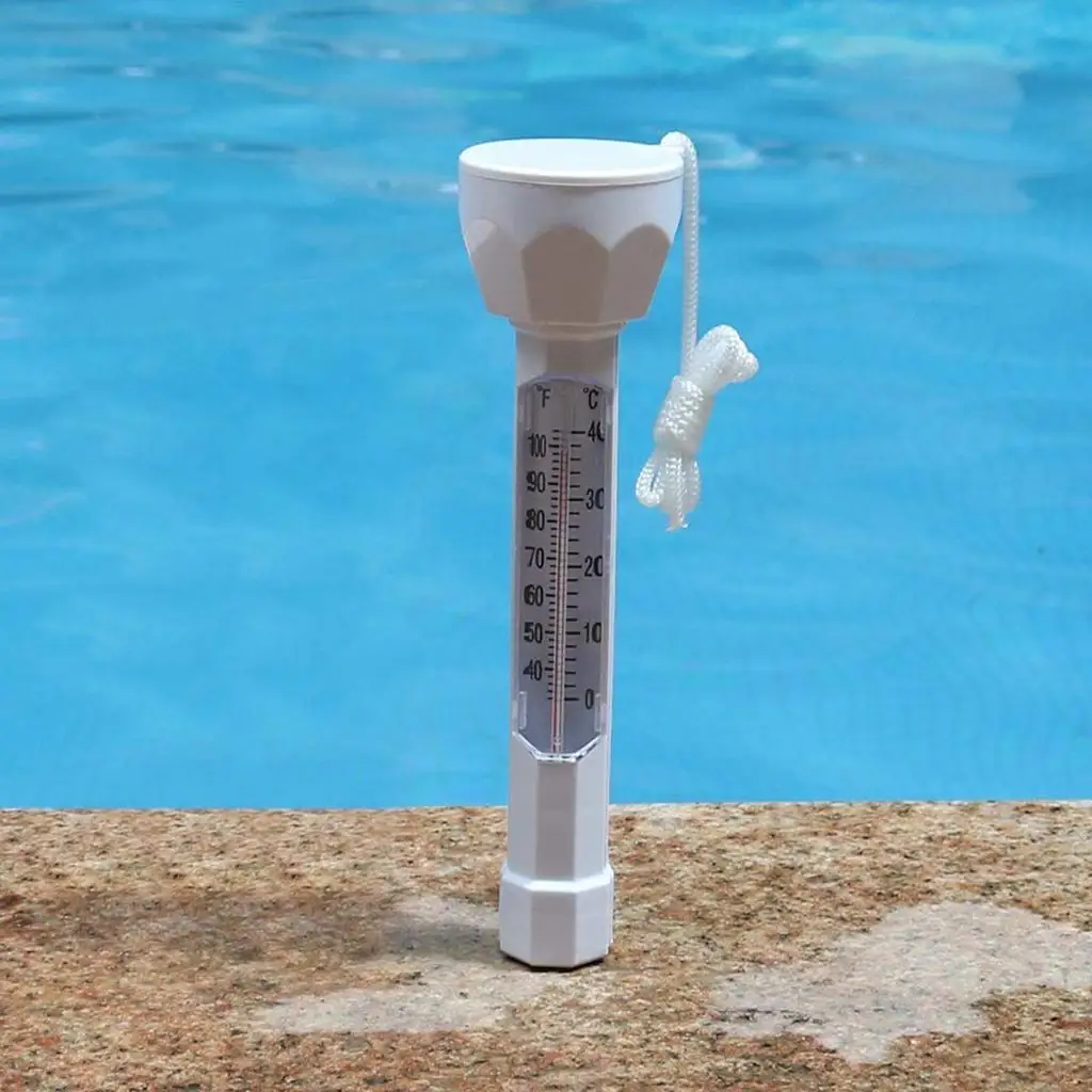 Pool & Spas Thermometer Floating Swimming Water Temperature With Rope White