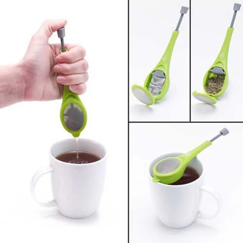 Description Picture 2 of itemTea Infuser Built-in plunger Healthy Intense Flavor Reusable Tea bag Plastic Tea Coffee Strainer Measure Swirl Steep Stir Press