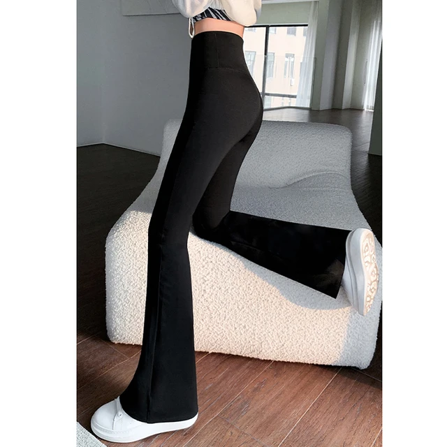 Fashion Flare Leggings Yoga Pants Women High Waist Wide Leg Pants Women Gym  Sports Black Flared Pant Plus Size Dance Trousers(#Black) @ Best Price  Online