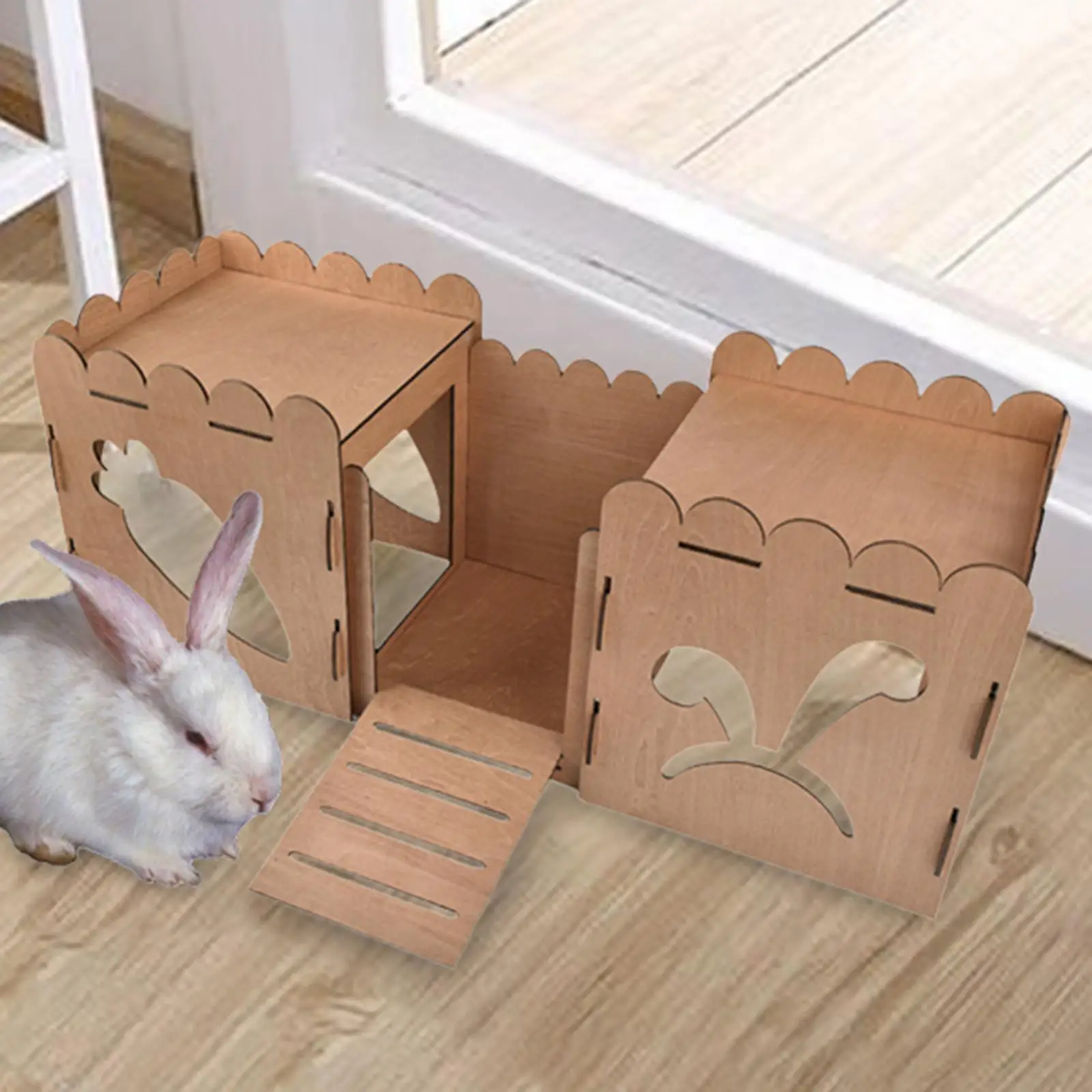 Wooden Rabbit Castle Hideout Guinea Pig Hideout House Nest Durable Hut Small