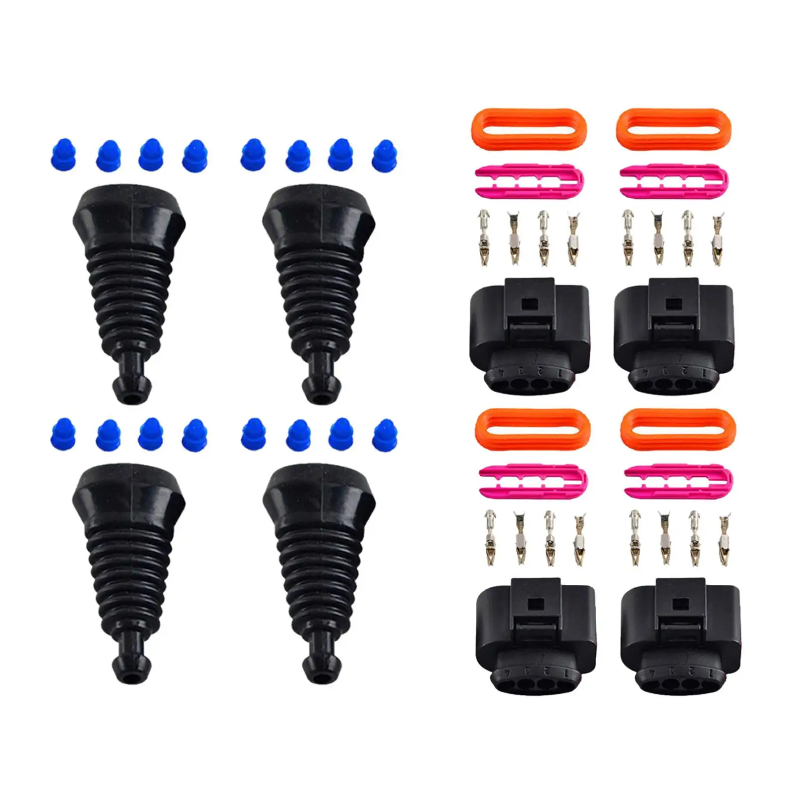 4Pcs Ignition Coil Connector Easy Installation Plug Wire Repair Kit Heavy Duty for A4 1J0998724 Accessories 1J0973724 Parts