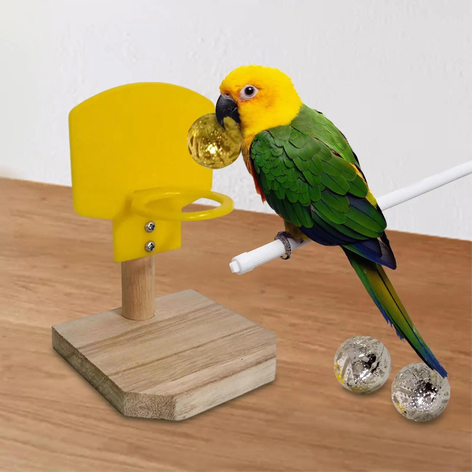 Wooden Bird Toys Basketball Training Parrot Intelligence Toy Budgie Funny Birds Parrot Toys