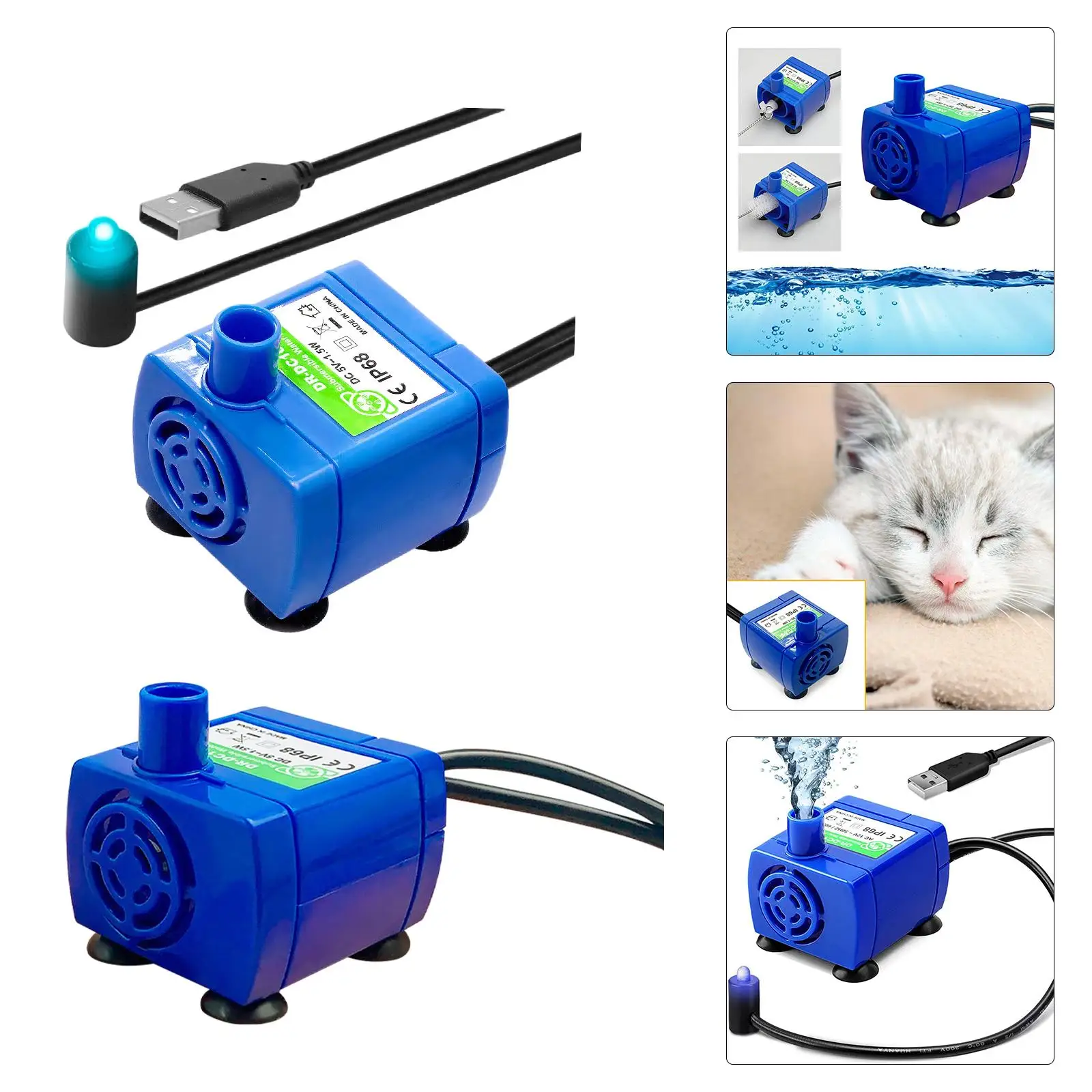  Water Fountain Pump USB Water Motor Upgraded Replacement for Round Fountain