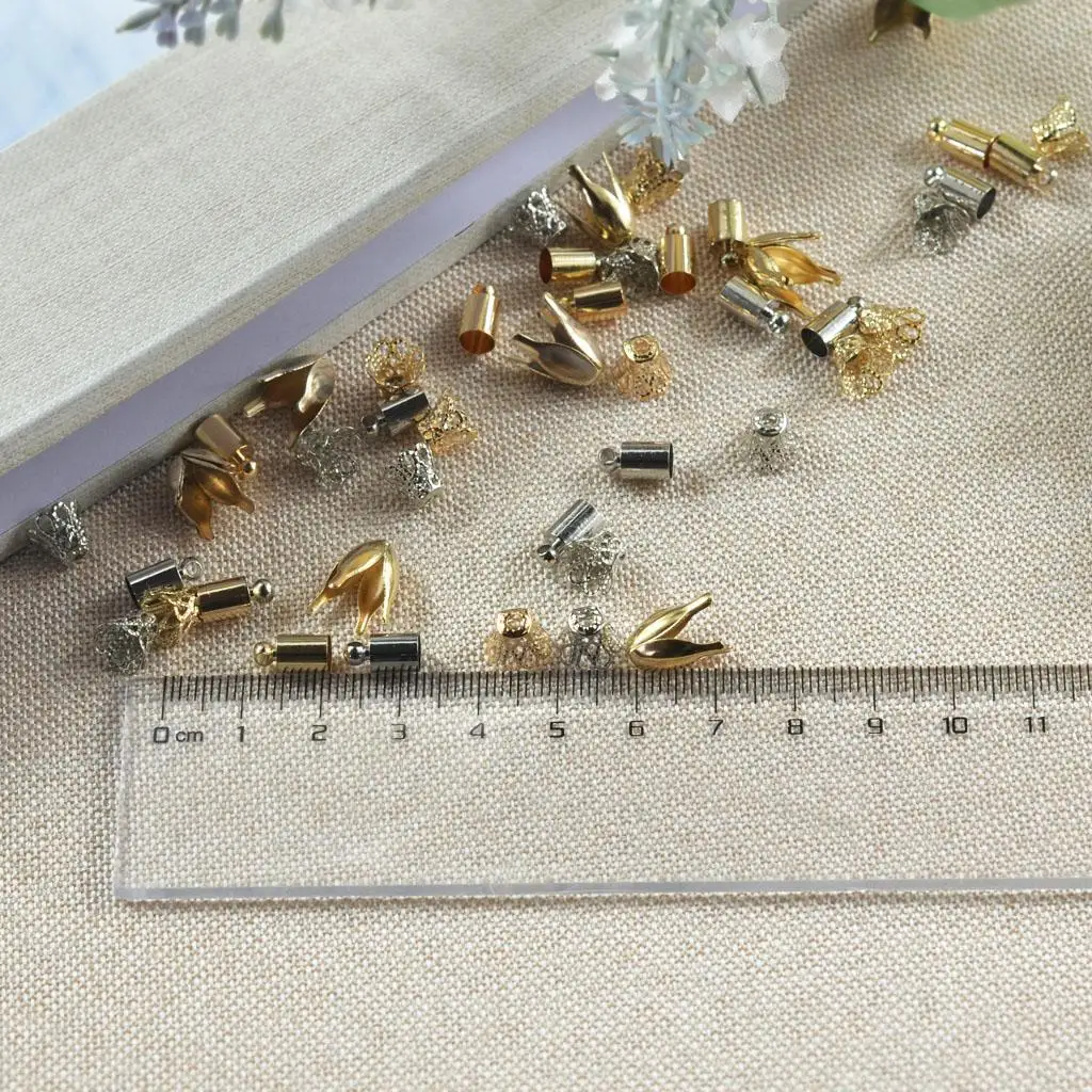 50pcs Mixed Shapes Handmade  Bead Caps End Cap Jewelry Findings