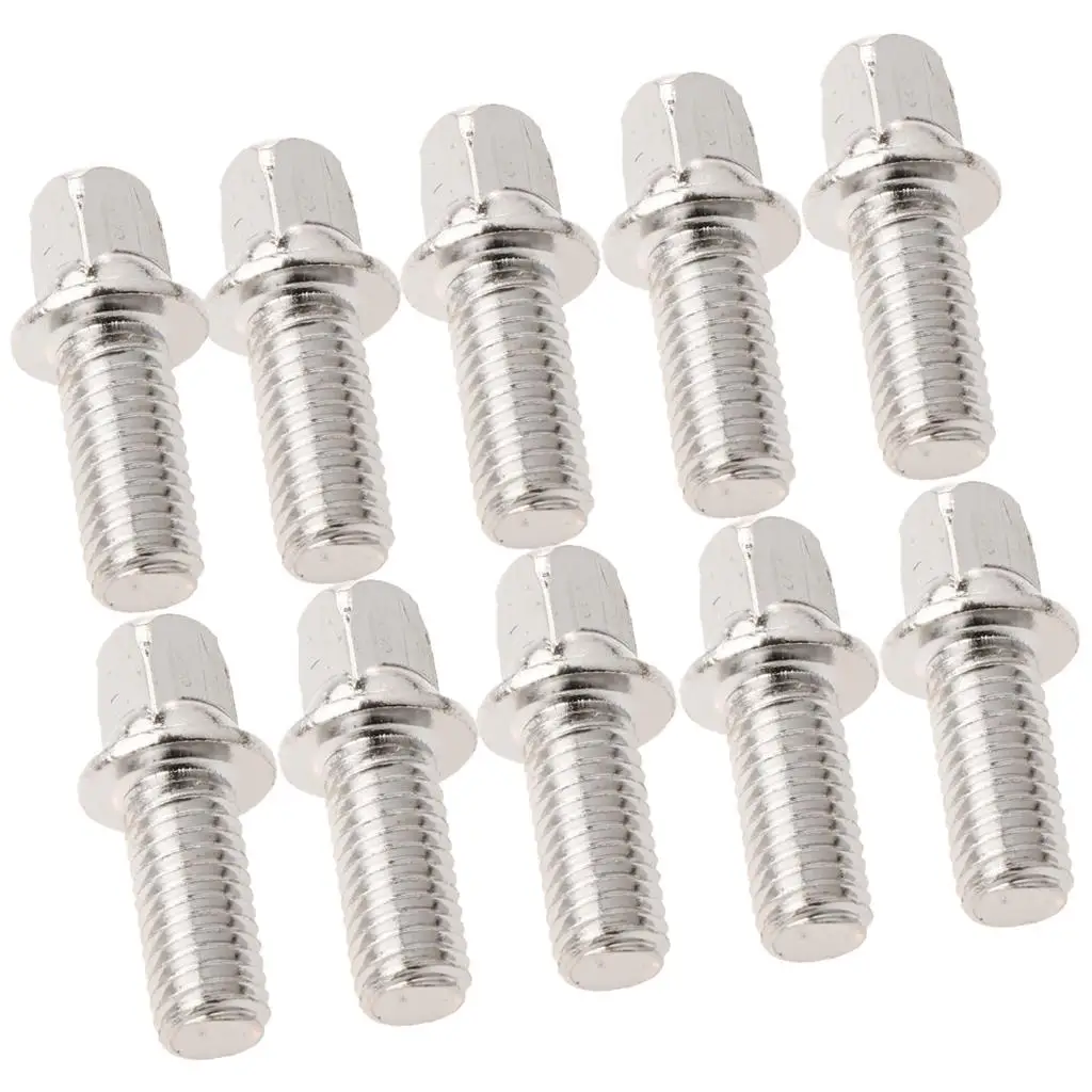 Durable 10Pcs/Lot Metal Drum Set Pedal Beater Screws Silver for Drummers