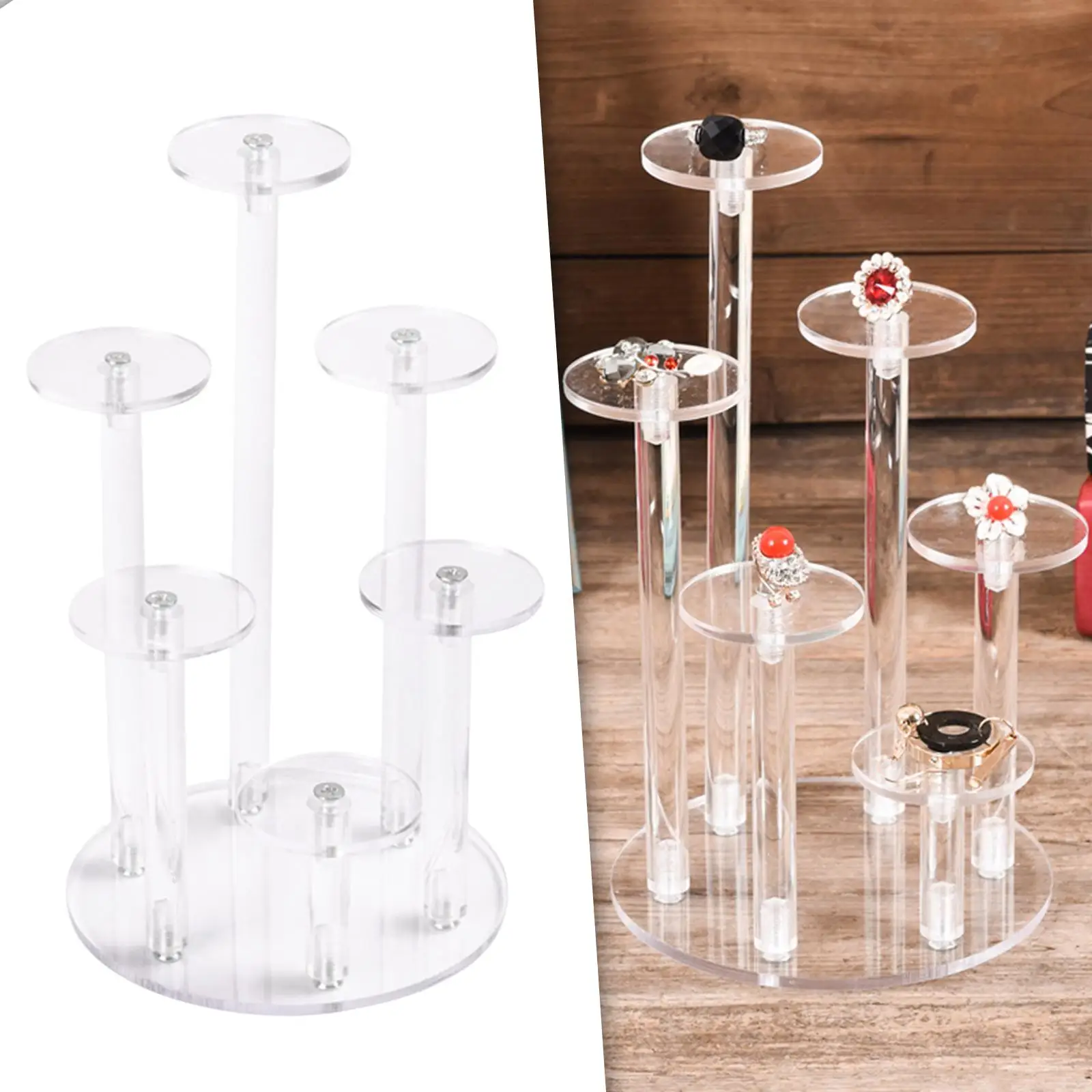 Multi Layer Pendant Display rack Display Towers Shelf Organizer Acrylic Transparent Jewelry Ring Display Stand for Baby Shower